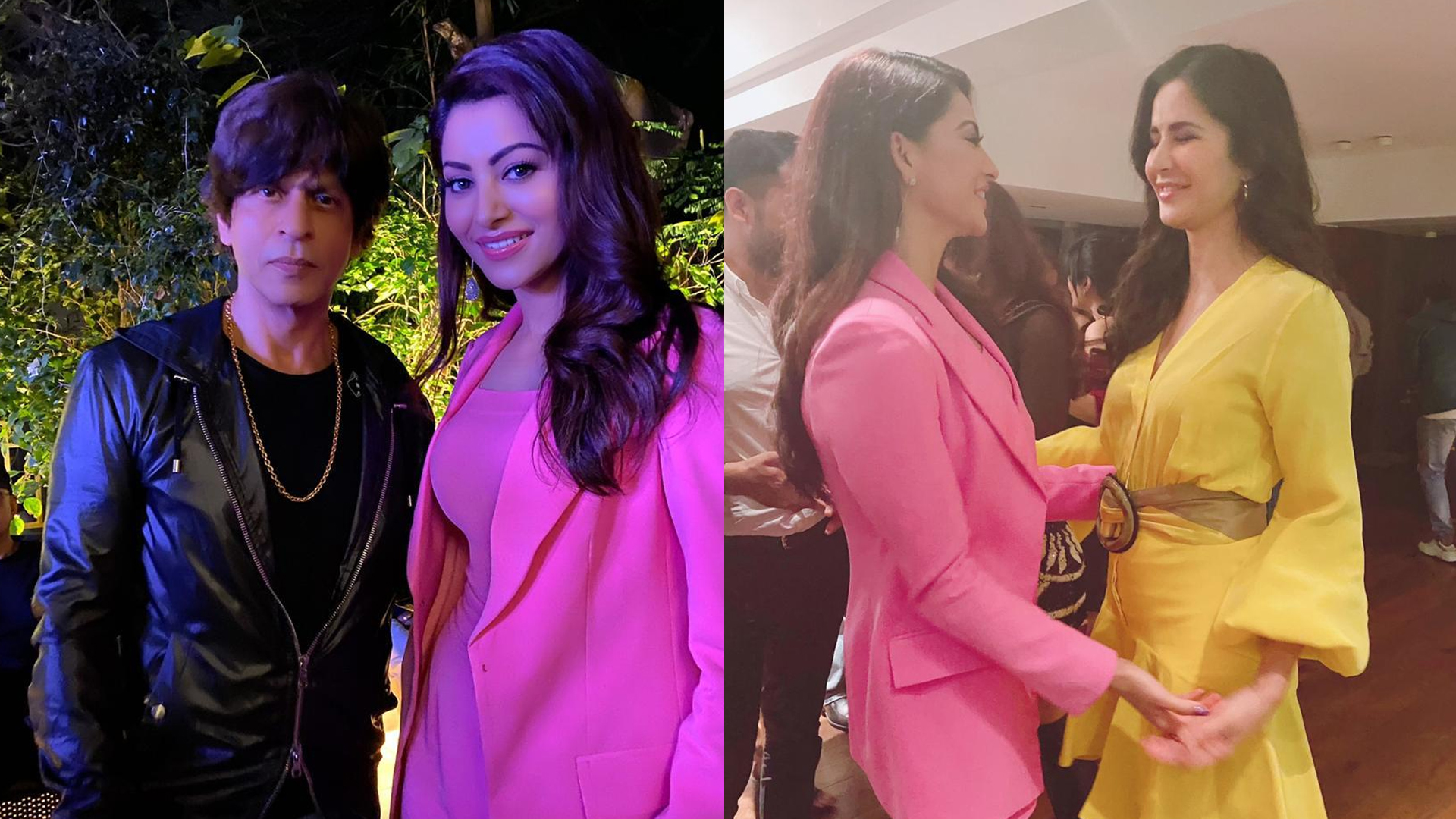 Urvashi looks like a dream in bright pink as she celebrates Salmans 54th birthday with Shahrukh & Katrina