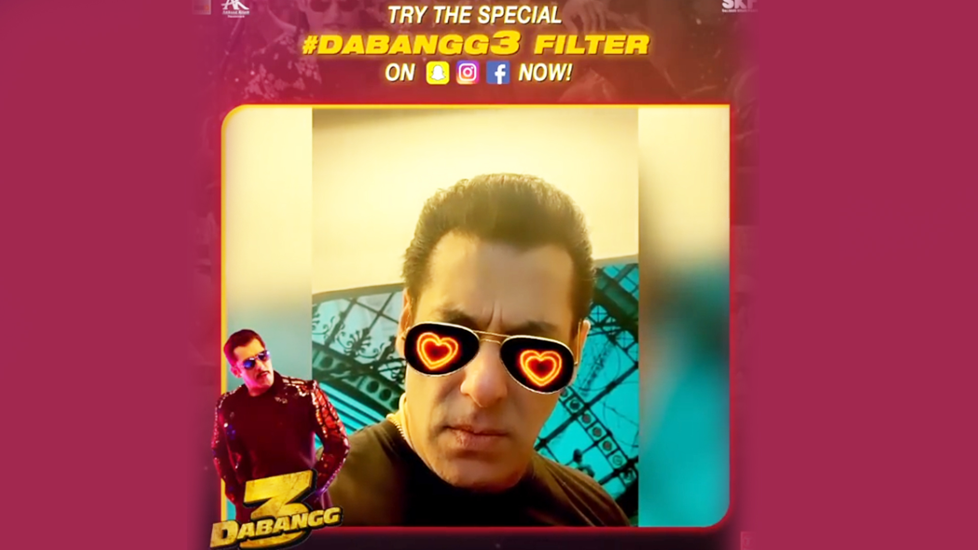 For the 1st time ever, Chulbul Pandey ‘a Filter takes over Facebook, Instagram and Snapchat! Ab Isse Kehte Hain Dabangg Filter Launch