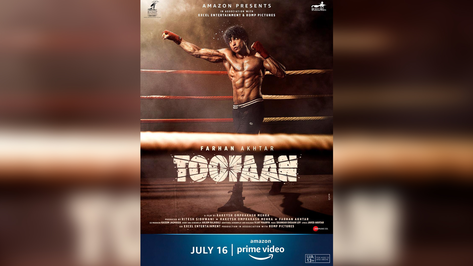 FARHAN AKHTAR, MRUNAL THAKUR, AND PARESH RAWAL STARRER TOOFAAN TO PREMIERE GLOBALLY ON AMAZON PRIME VIDEO ON JULY 16TH