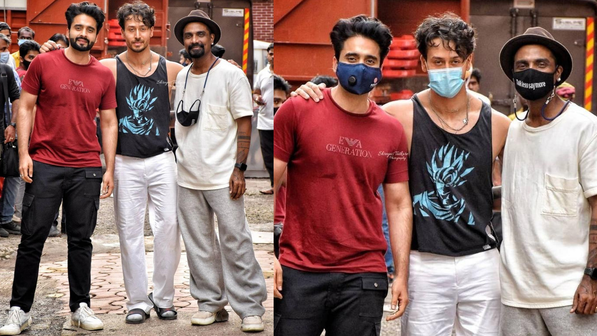 Producer Jackky Bhagnani, actor Tiger Shroff & Remo D’Souza spotted at a studio. What’s cooking for Jjust Music?