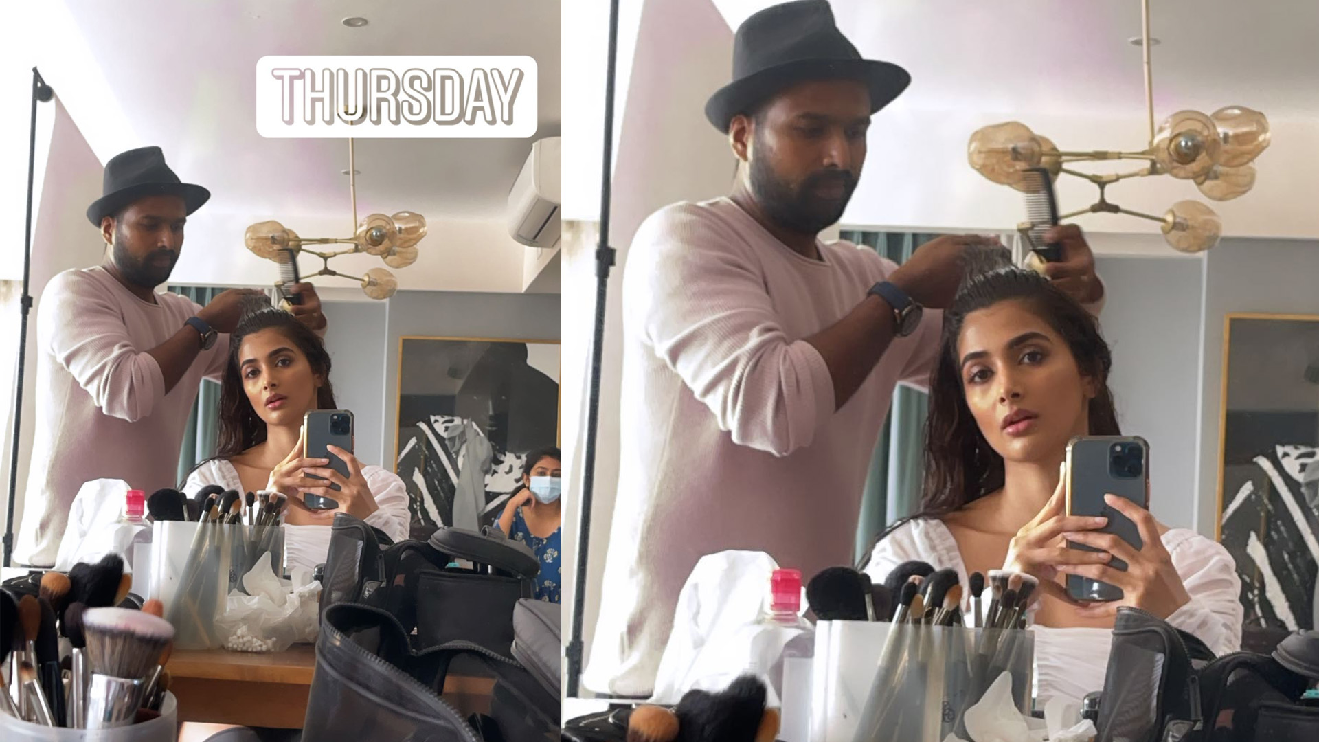 Pooja Hegde shares pictures from her vanity van, fans wonder what’s brewing?