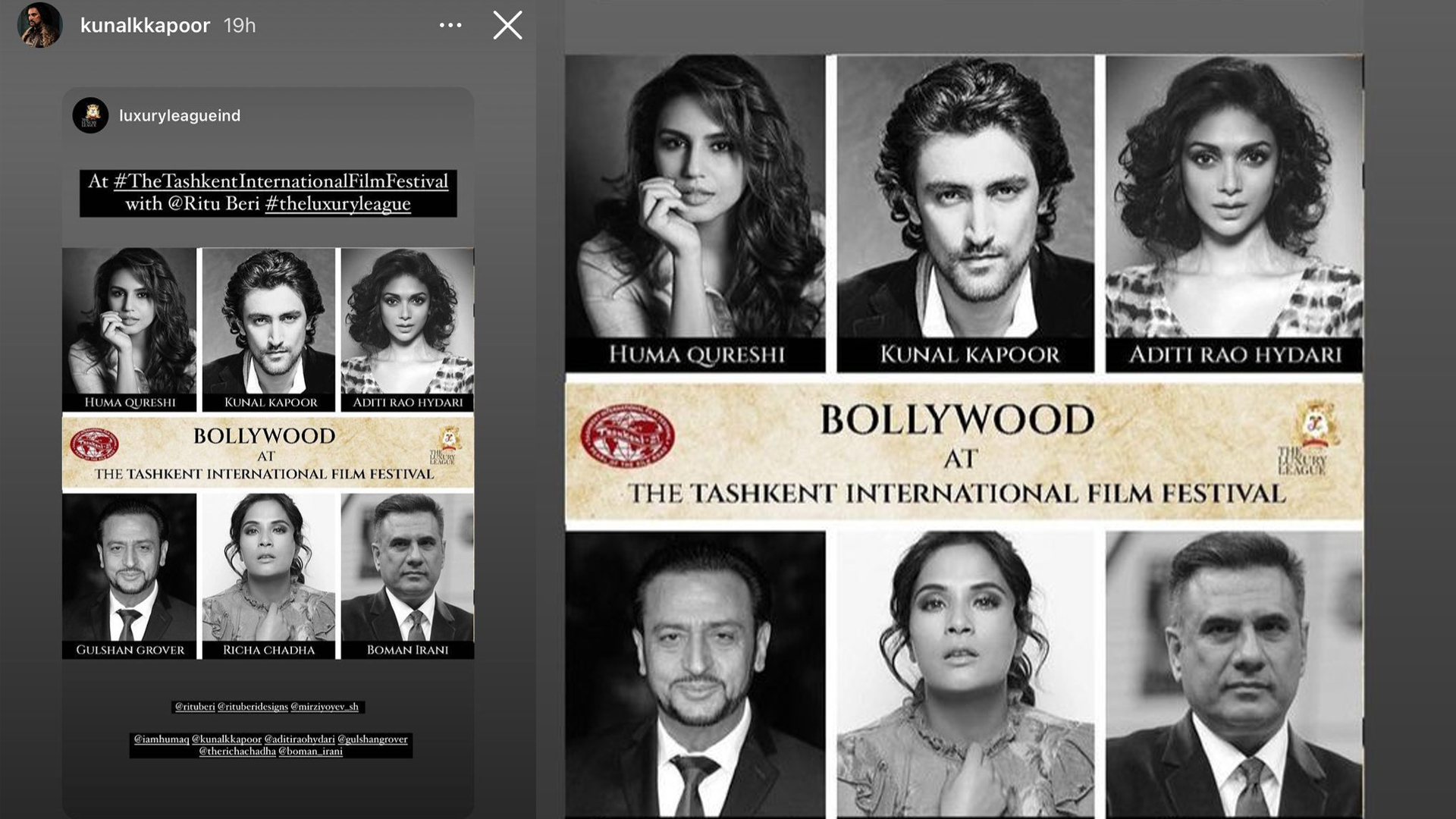 Kunal Kapoor represents India at The Tashkent International Film Festival along with other Bollywood actors