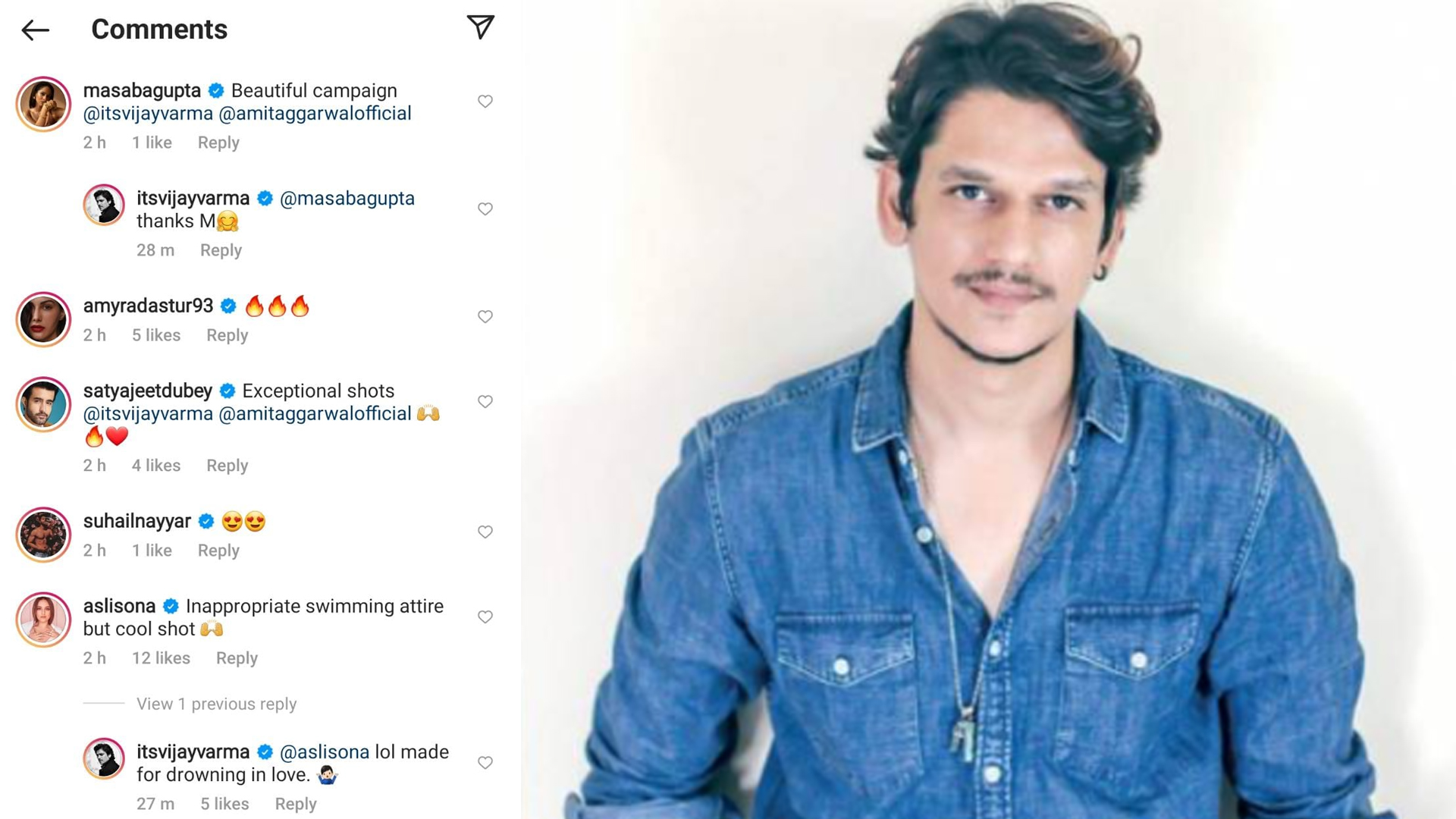 Fallen co-stars, Sonakshi Sinha and Vijay Varma share a fun banter on the latter’s photoshoot pictures, see below!