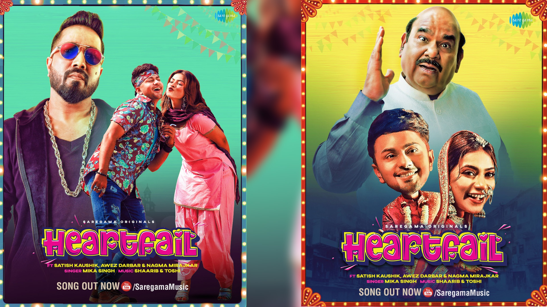 Saregama presents the romantic ‘tapori’ song of the season ‘Heartfail’ Ft.popular duo Awez Darbar and Nagma Mirajkar and the inimitable Satish Kaushik, sung by Mika Singh, and composed by Shaarib and Toshi