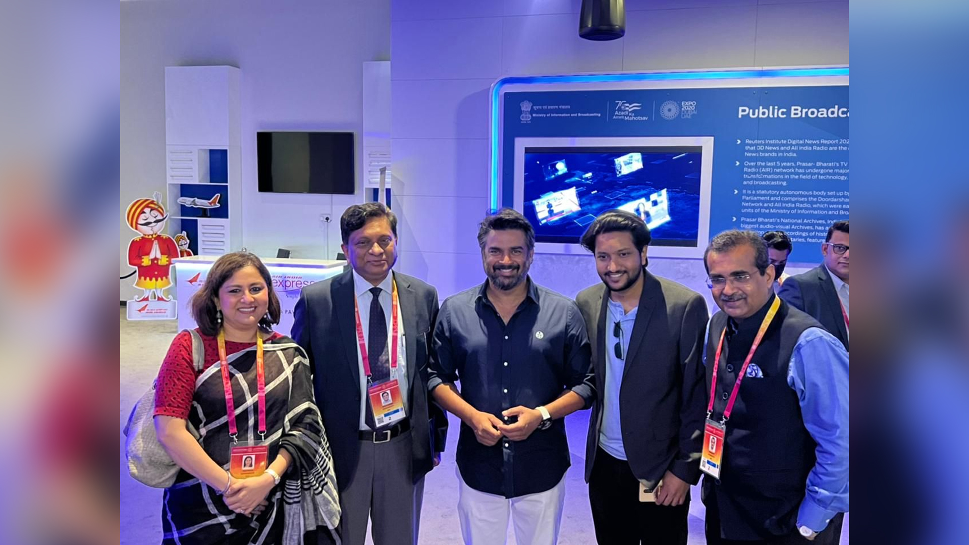 The first day of Media and Entertainment fortnight at the India Pavilion at Dubai Expo 2020, saw the inagural event among presence of Actor R Madhavan and team of RRR