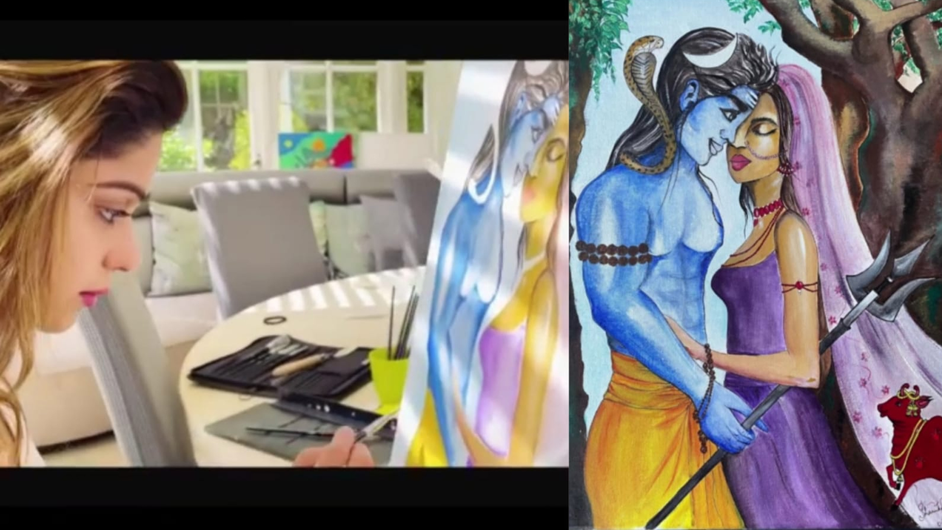Shamita Shetty’s hidden talent-Shares her painter avatar as she posts a video of herself painting
