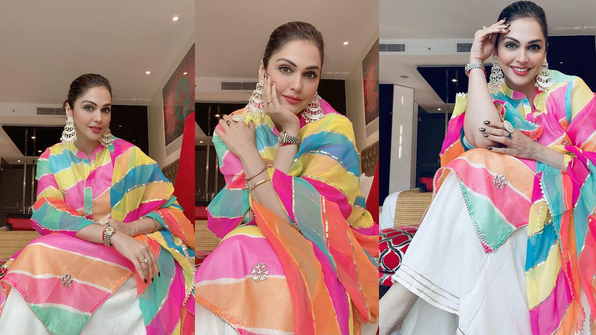 Isha Koppikar Narang pays a colorful tribute to 9 colours of Navratri