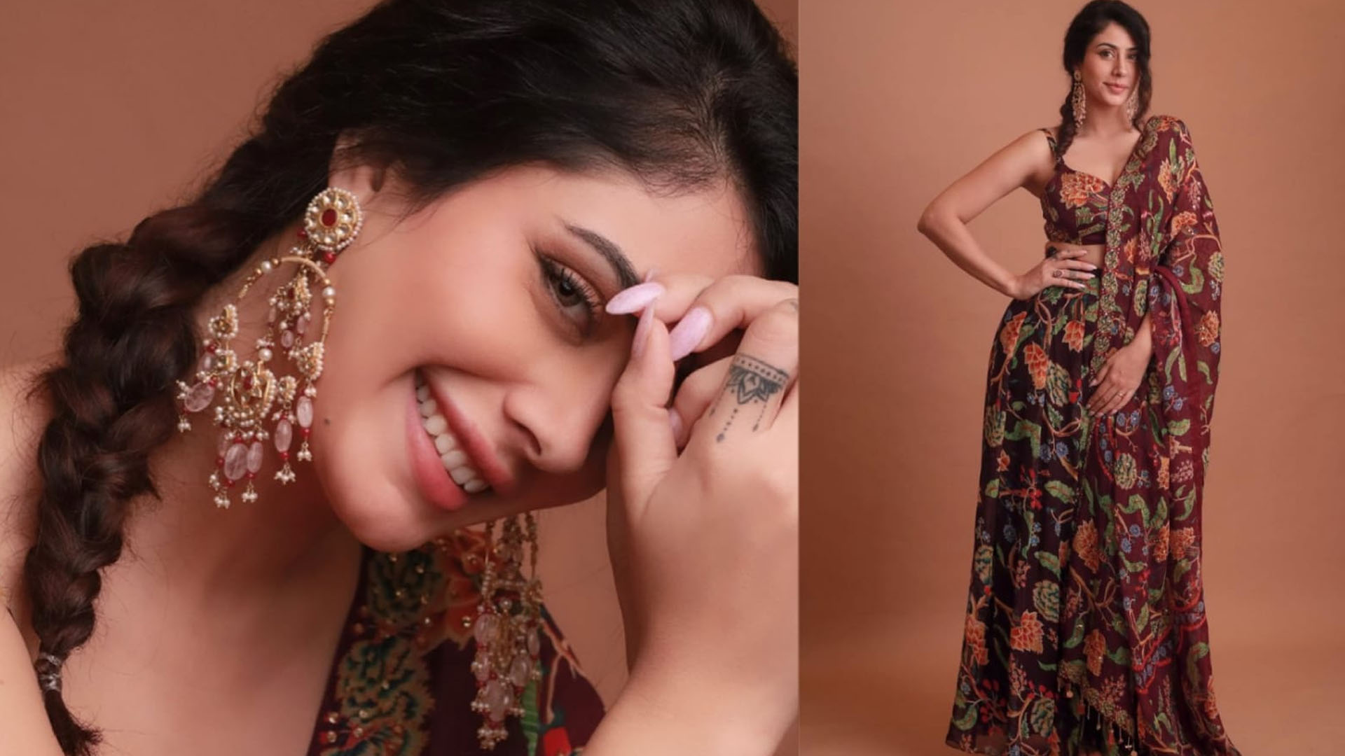 Warina Hussain’s Printed Lehenga With A Plunging Neckline Worth Rs 50,000 Is Perfect For This Diwali Party