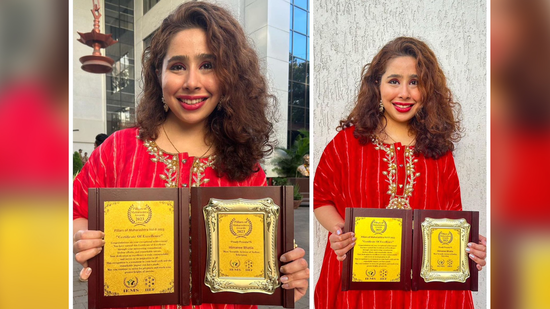 Himanee Bhatia wins Pillars of Maharashtra Awards 2023 for the Most Versatile Actress in Indian Television