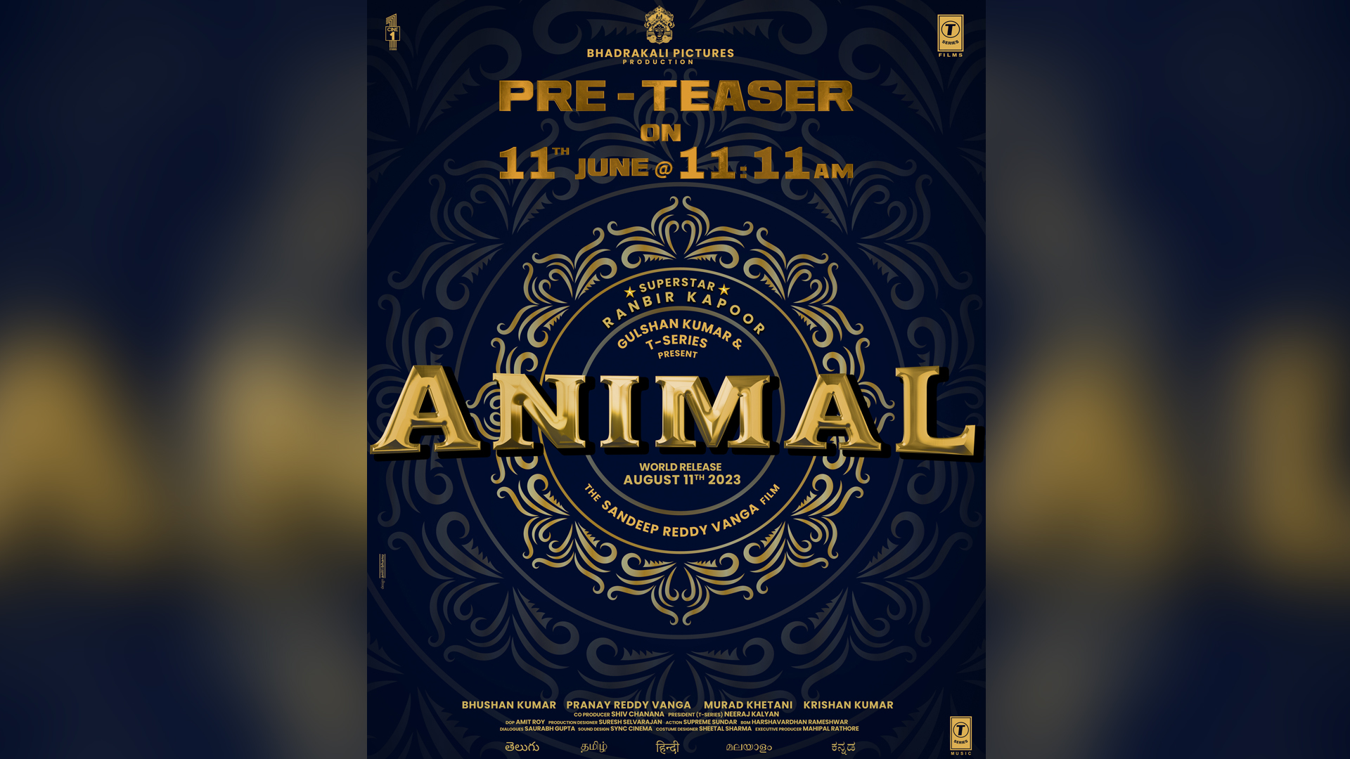 Roaring Excitement: Sandeep Reddy Vanga’s directorial ‘Animal’ starring Ranbir Kapoor announce Pre-Teaser tomorrow!