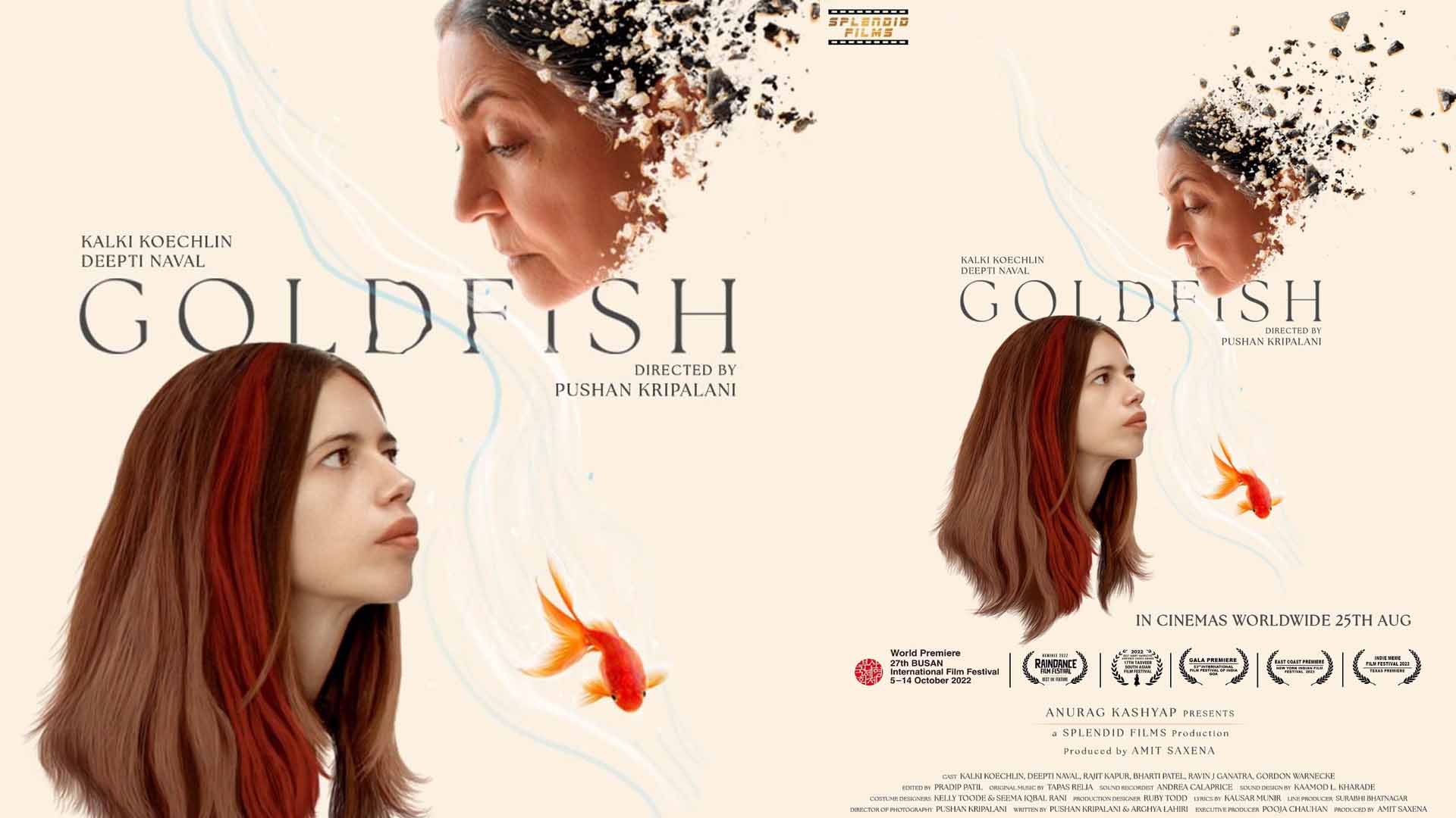 Goldfish presented by Anurag Kashyap, featuring Kalki Koechlin, Deepti Naval and Rajit Kapur, in theatres on 25th August 2023