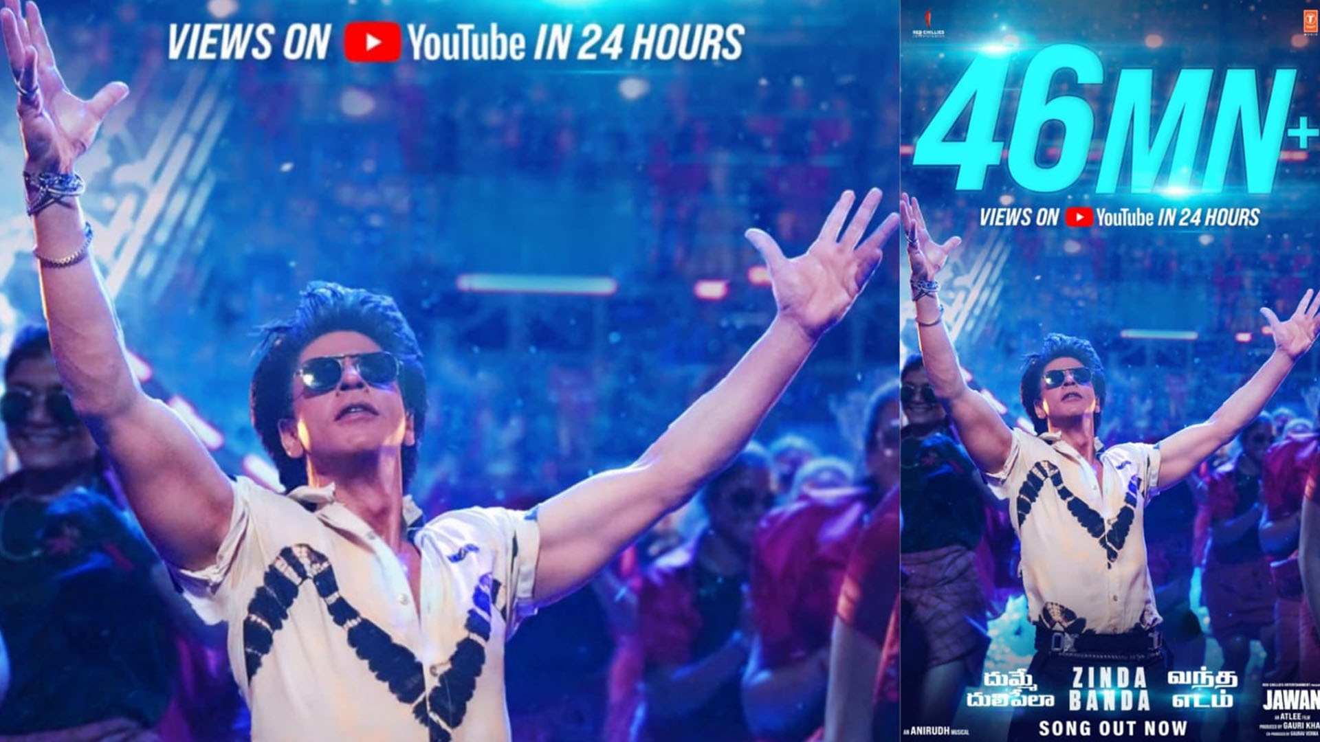 SRK’S JAWAN’s First Song Creates History with a Record 46 Million Views in 24 Hours, Becoming YouTube’s Biggest Song of 2023! ‘Zinda Banda,’ ‘Vandha Edam,’ and ‘Dhumme Dhulipelaa’