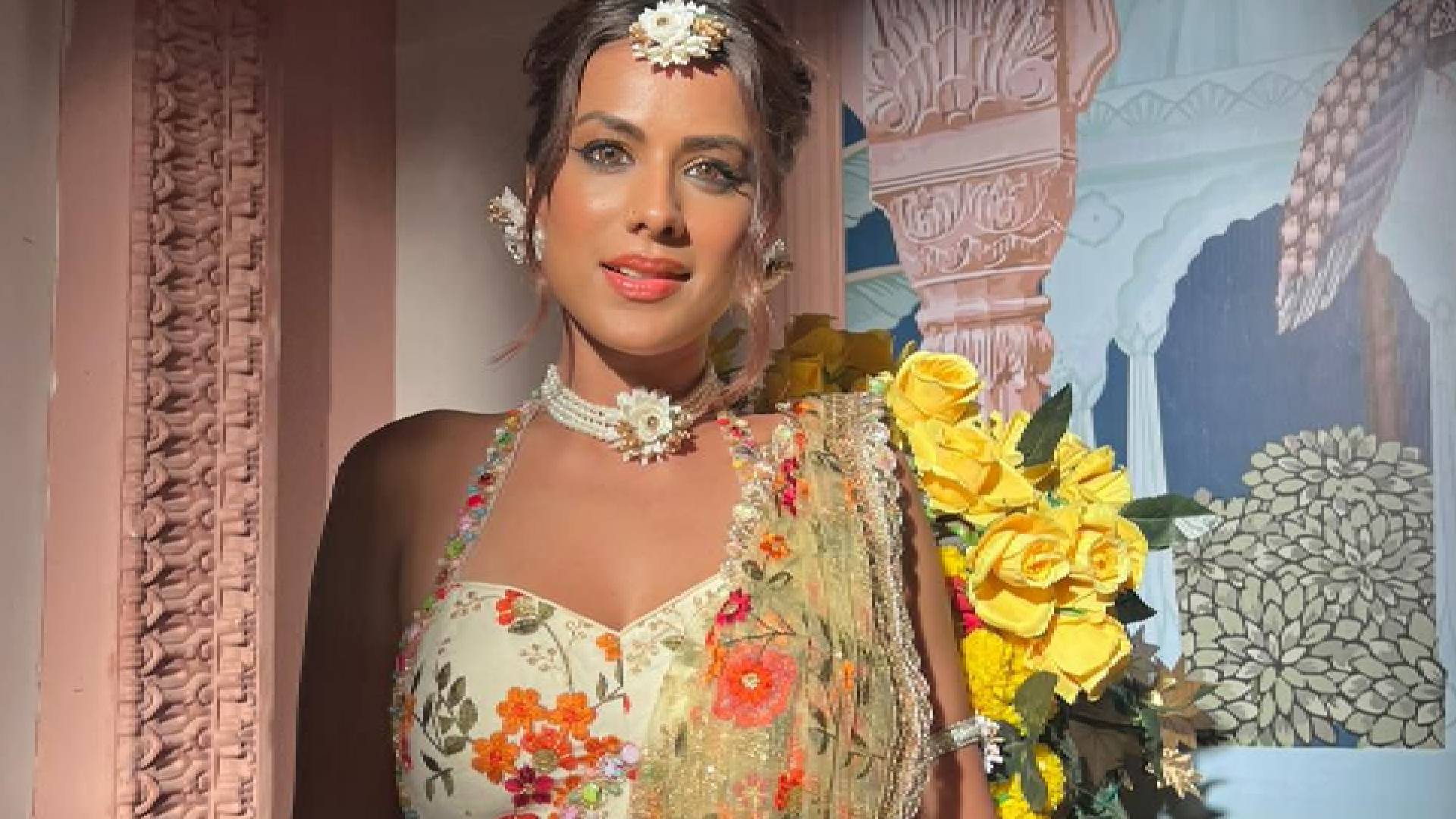 Nia Sharma dons a floral look for her onscreen haldi in COLORS’ ‘Suhagan Chudail’