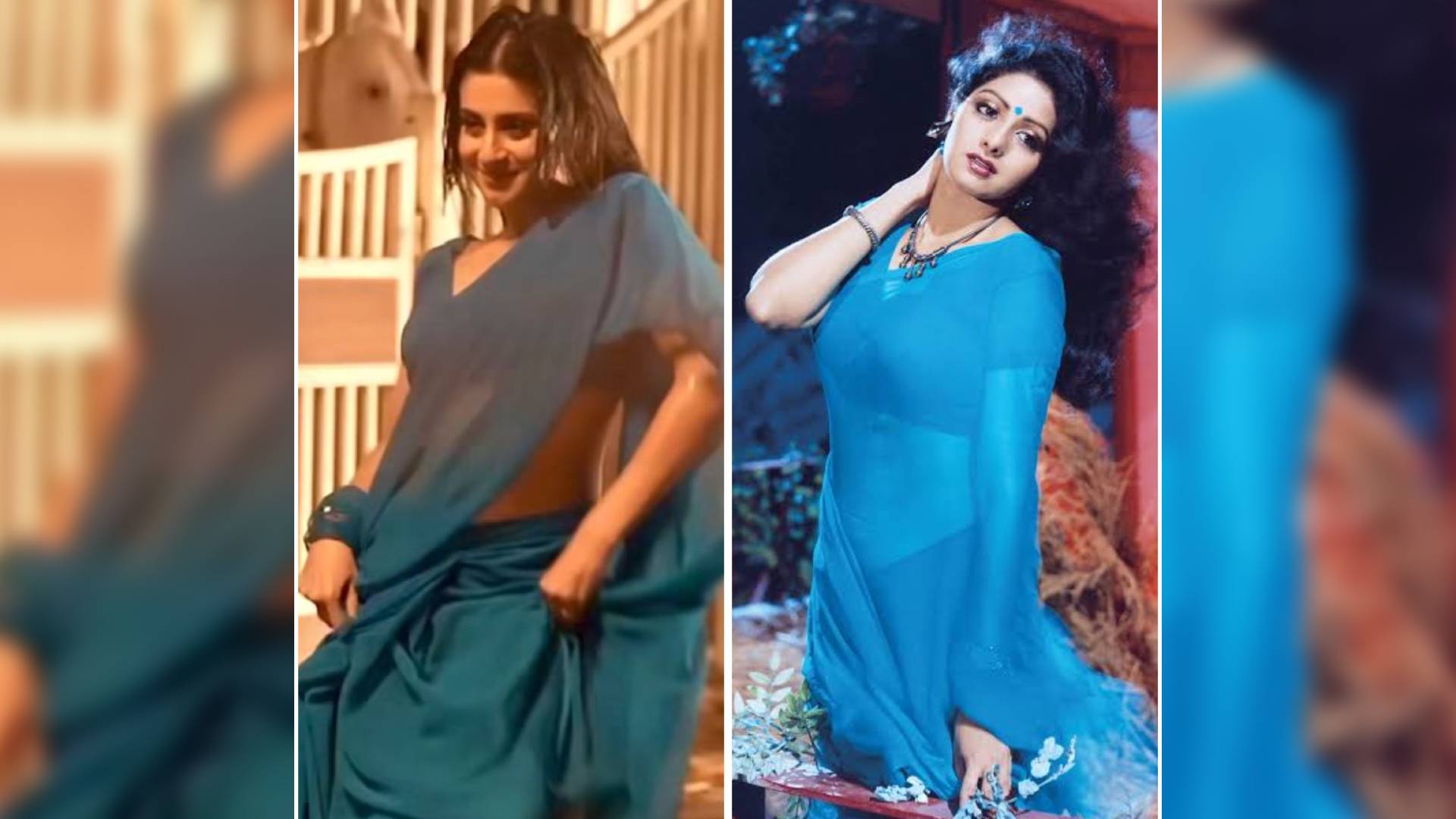 Bigg Boss 17 Fame Isha Malviya turns up the heat in a blue sari ,recreates legendary Sridevi’s Iconic ‘Kaate Nahi Kat Te’ Song Look from ‘Mr India’ for her song “Zor Ki Barsaat Hui”