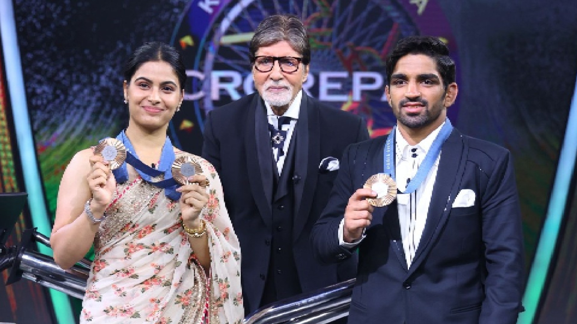 Kaun Banega Crorepati 16 celebrates the victory of Olympic medallists, Manu Bhaker and Aman Sehrawat in the ‘Jeet Ka Jashn’ special