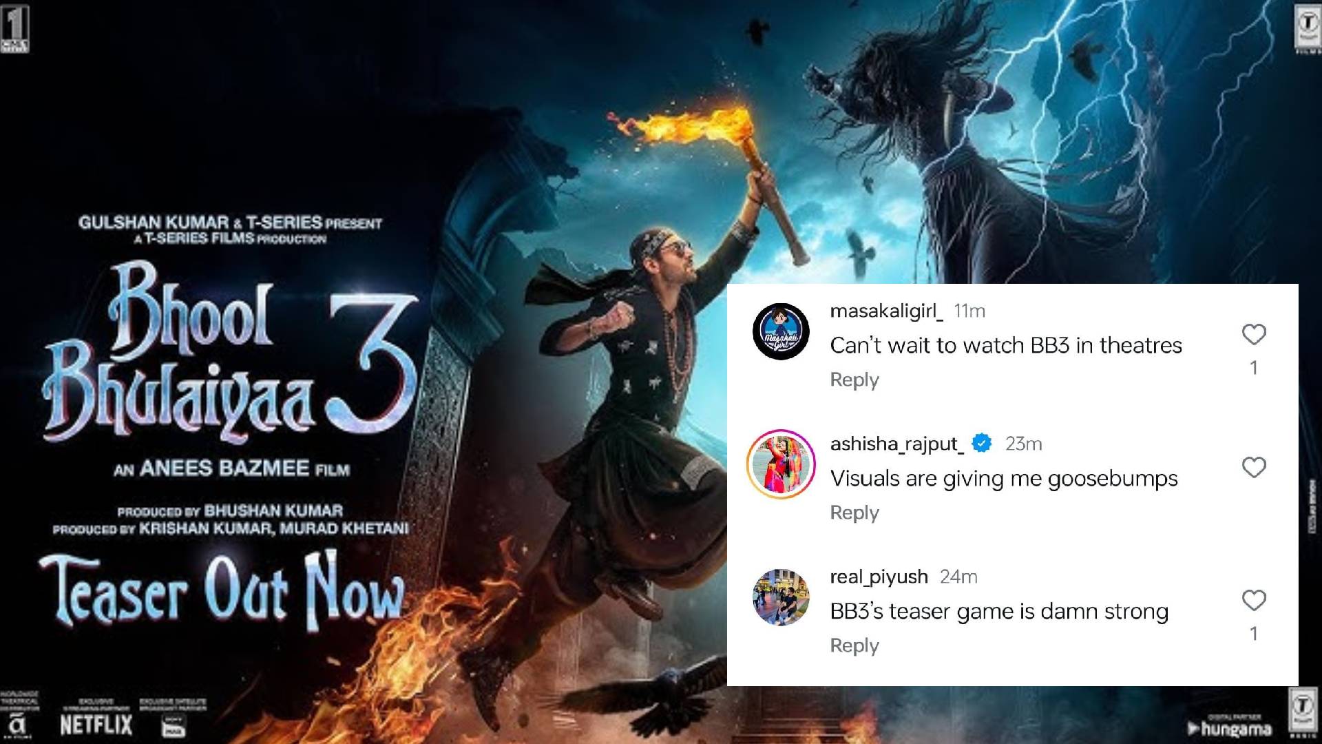 ’’Bhool Bhulaiyaa 3” Teaser Receives an Overwhelmingly Positive Reaction from Fans and Netizens