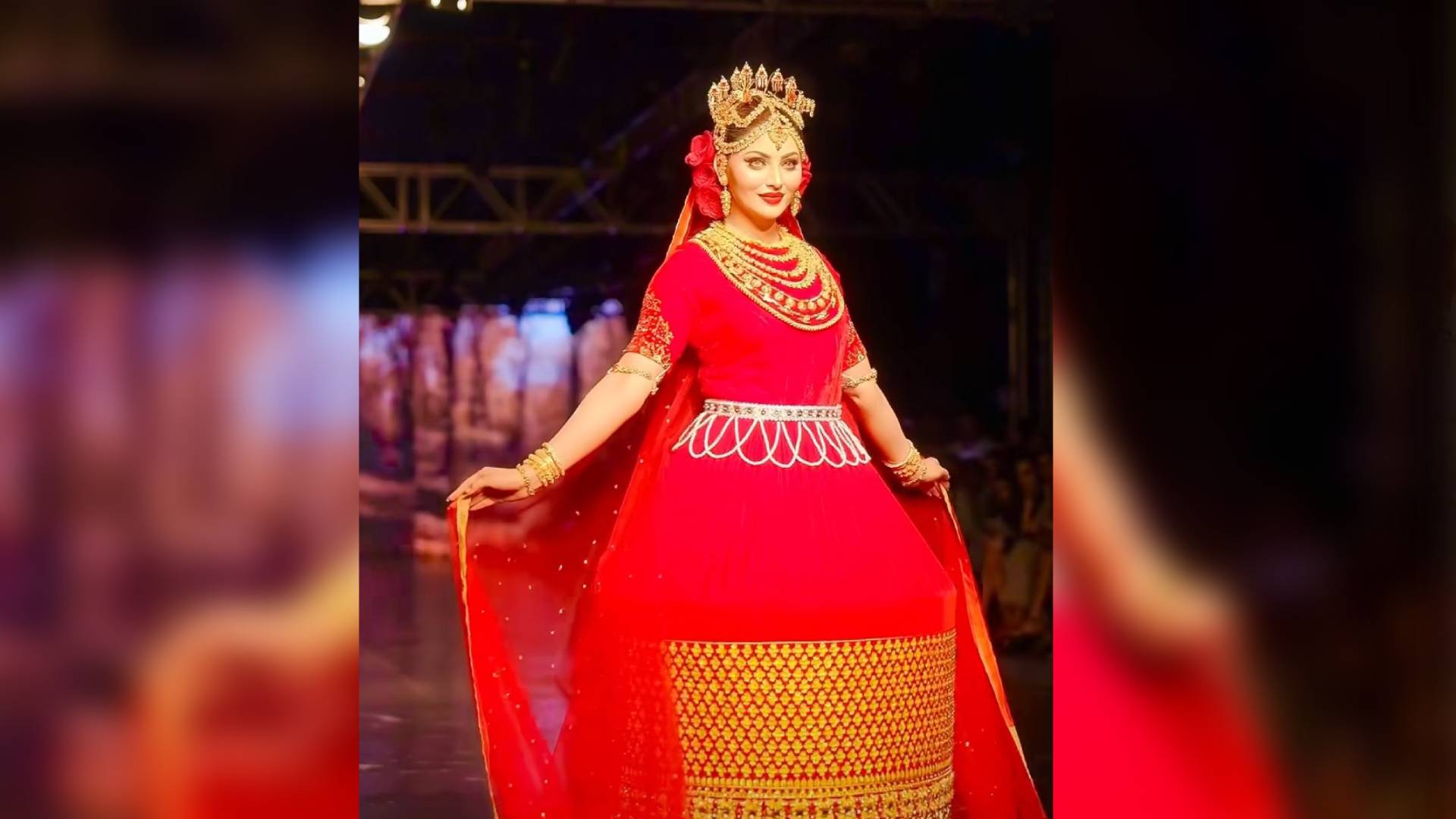 Breaking: Urvashi Rautela becomes the first-ever Indian actress in history to wear 24K real gold Manipuri Kumin Meitei dress, walks the ramp as showstopper despite having 102 degree fever!