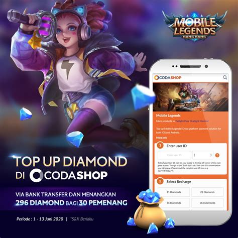 Sertifikat, penghargaan, tanda, atau dokumen yang dipajang di codashop mobile legends baca syarat promo Dunia Games topup vp via ovo