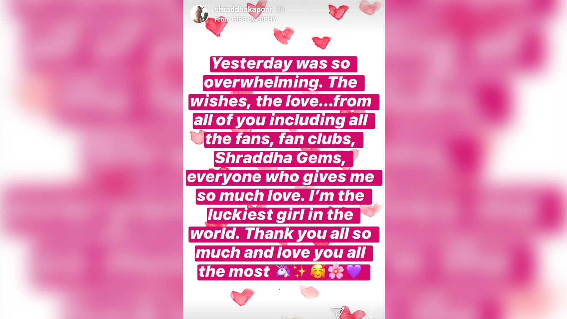 Shraddha Kapoor thanks her fans for a memorable birthday in a heartfelt note!