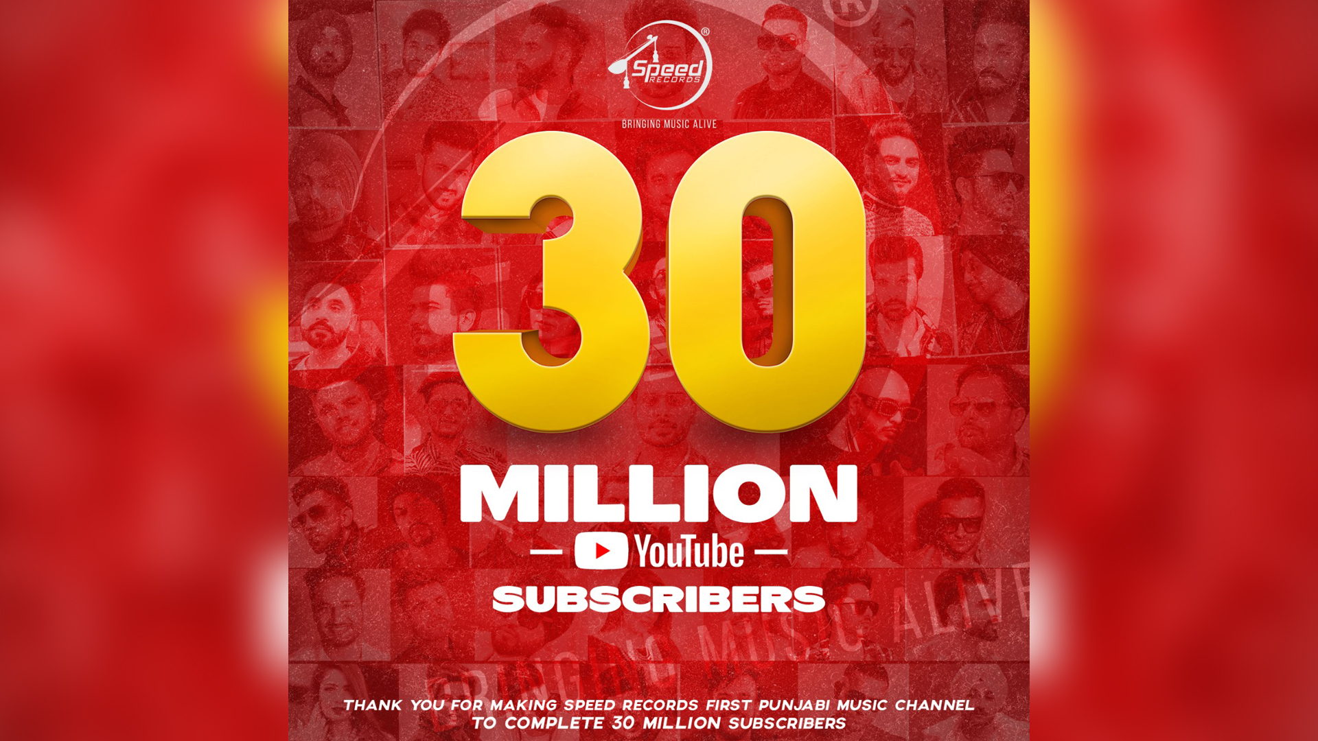 Speed records becomes the first Punjabi Music Label to touch 30 Million Subscribers on YouTube