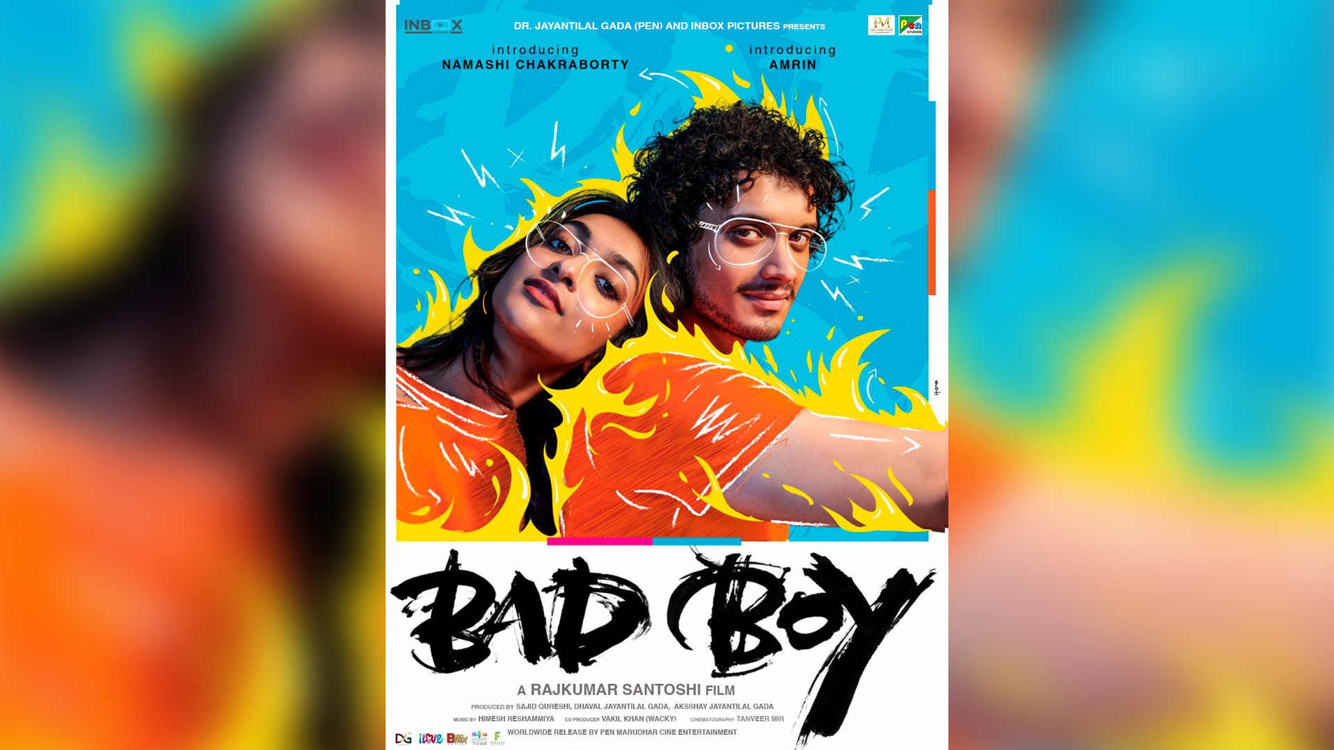 Salman Khan unveils the poster of a Rajkumar Santoshi’s film “Bad Boy” introducing the lead cast – Namashi Chakraborty (son of Mithun Chakraborty) & Amrin Qureshi, presented by Dr. Jayantilal Gada (Pen) and Inbox Pictures Pvt. Ltd’s.