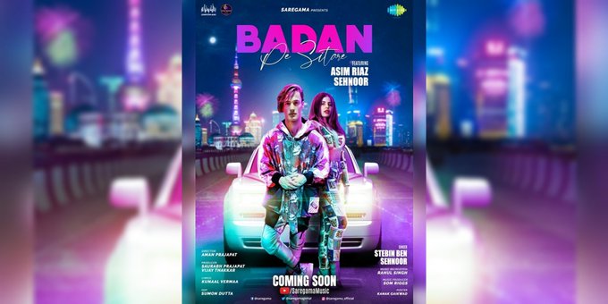 Singer Sehnoor upcoming retro music video “Badan Pe Sitare” with Asim Riaz poster out