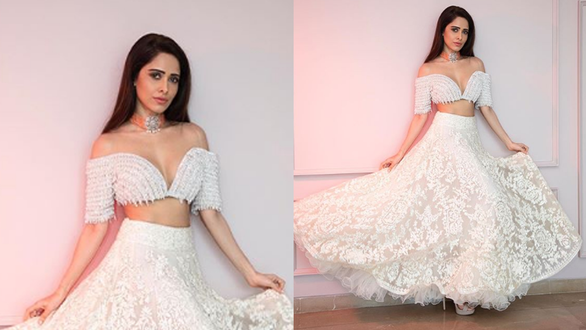 Nushrratt Bharuccha is a sight to behold in this white lehenga