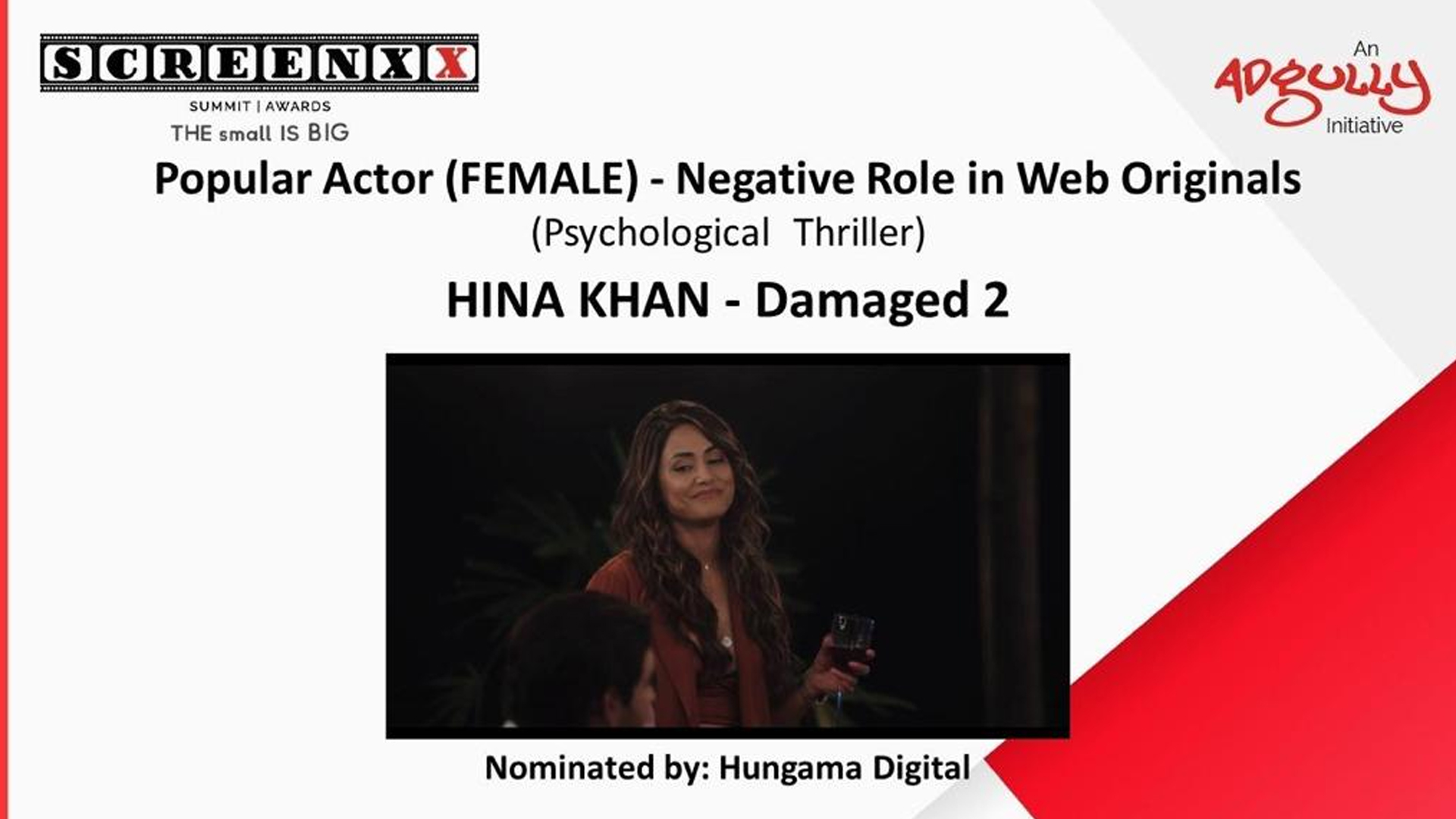 Hina Khan wins the award for popular actor female in a negative role, for Damaged2!