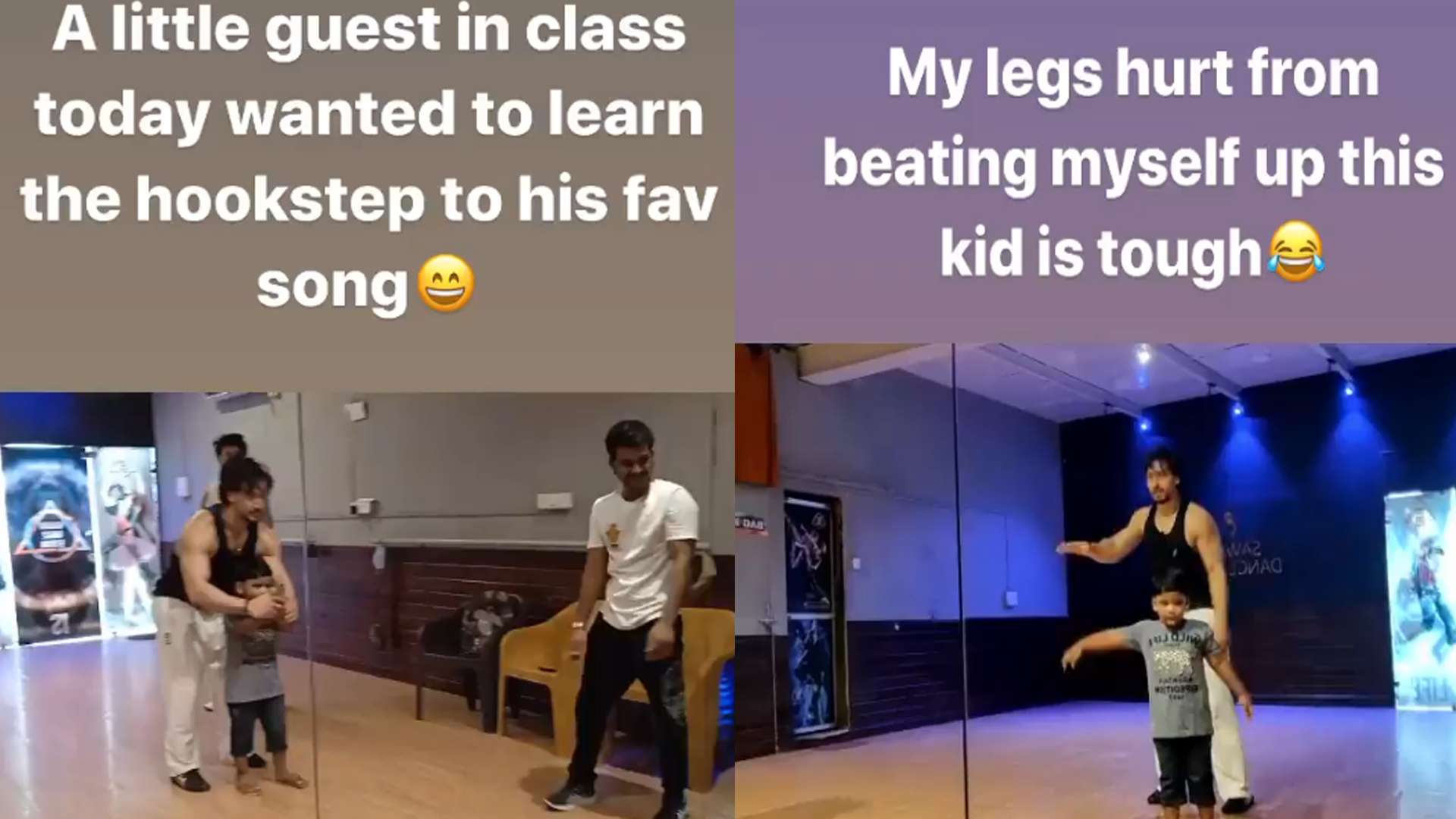 How adorable! Tiger Shroff teaches a little child hook step of his song