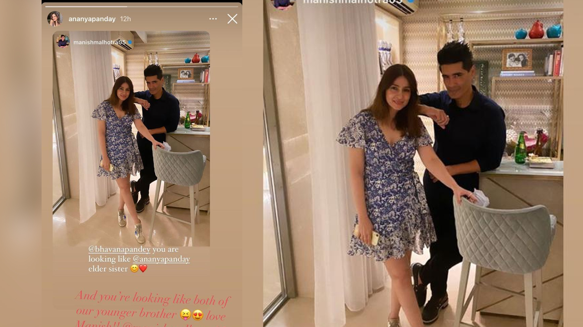 Manish Malhotra shares photo with Bhavana Pandey, calls her Ananya’s sister, Ananya also reposts the photo, check it out