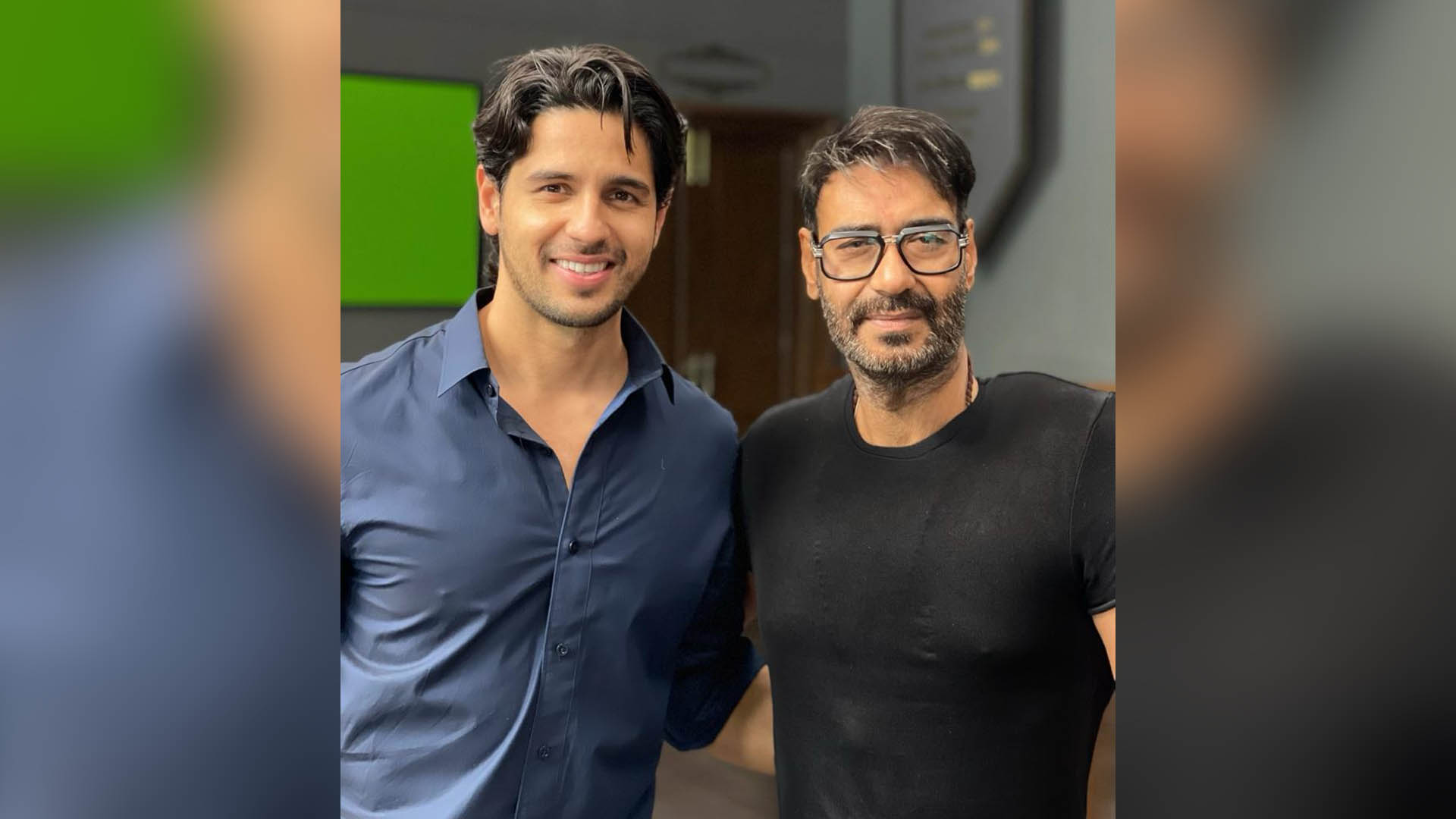 Sidharth Malhotra meets Ajay Devgn on the sets of Mayday!