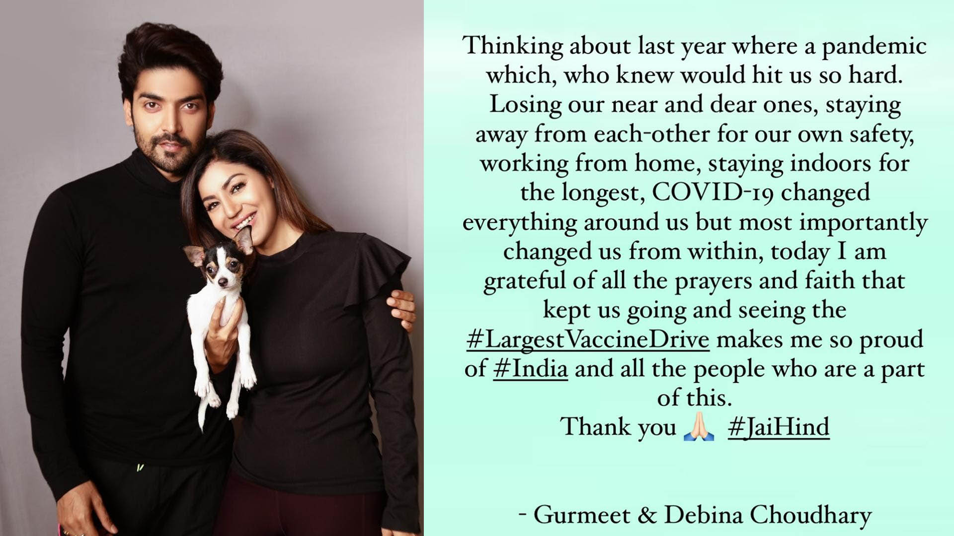 Power Couple Gurmeet & Debina come forward to support the Largest Vaccine Drive