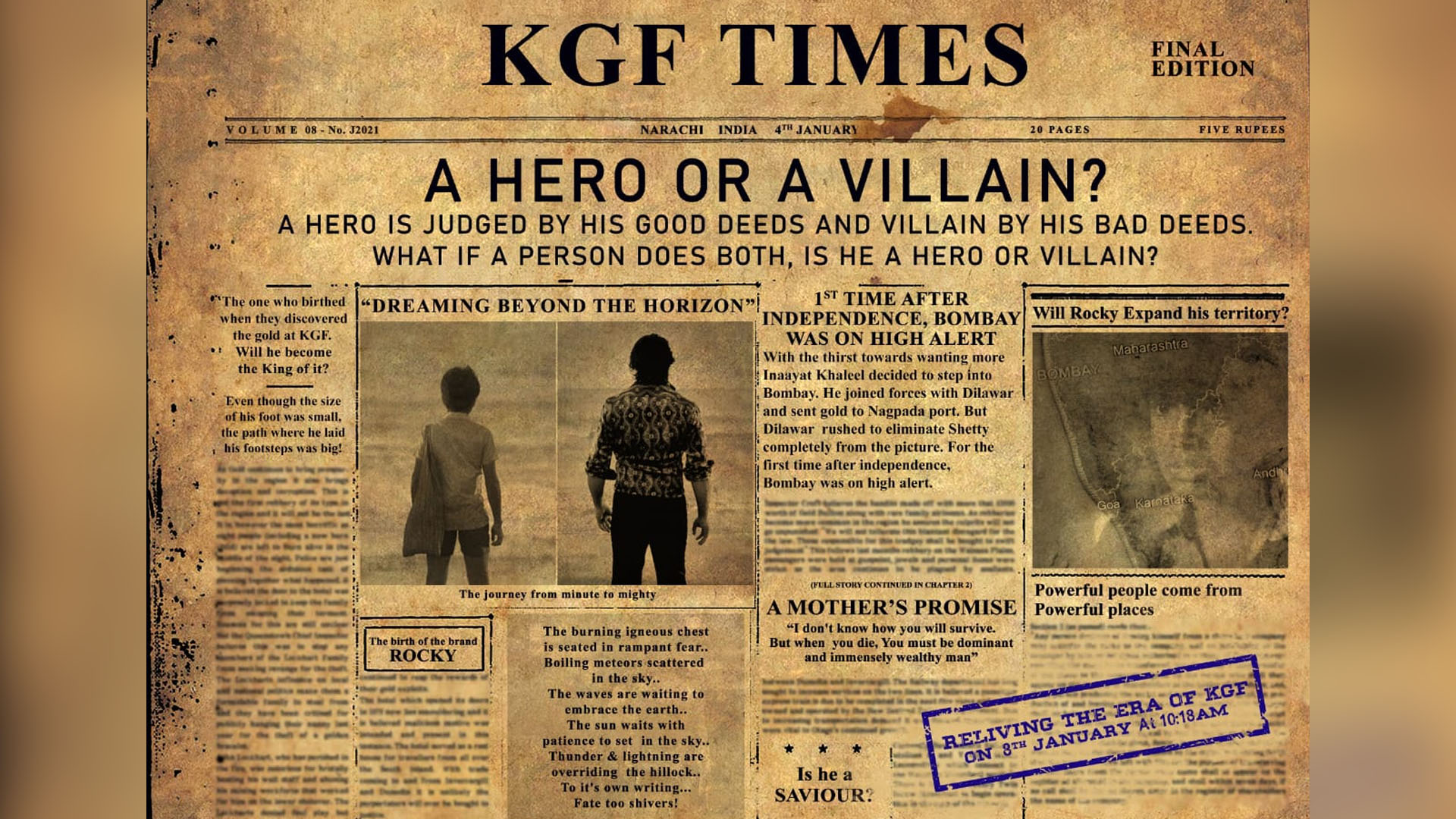 Hombale Films launches KGF Times ahead of the release of KGF Chapter 2 teaser; newsletter to chronicle BTS pictures and trivia from the sets