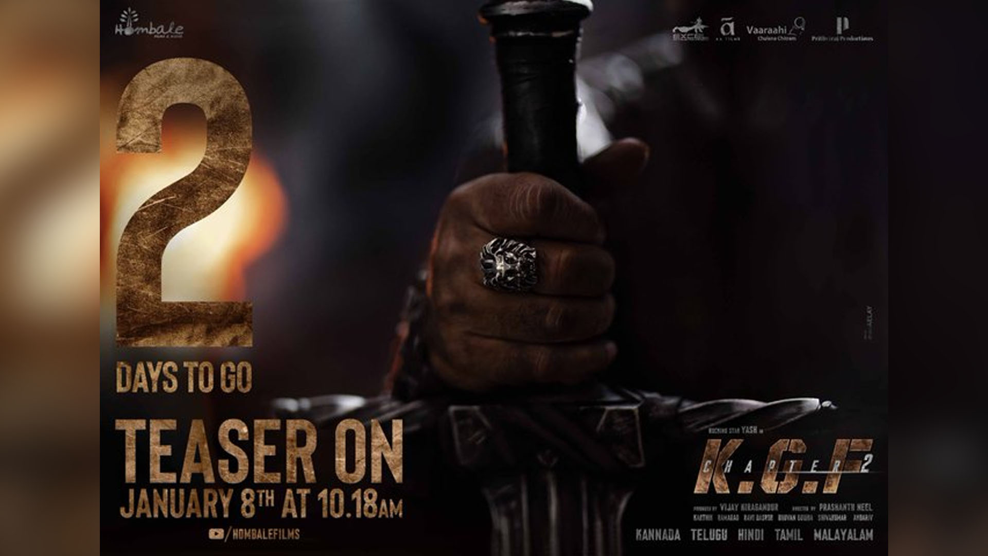 KGF Chapter 2 Teaser release just two days away! The new still adds up to the excitement