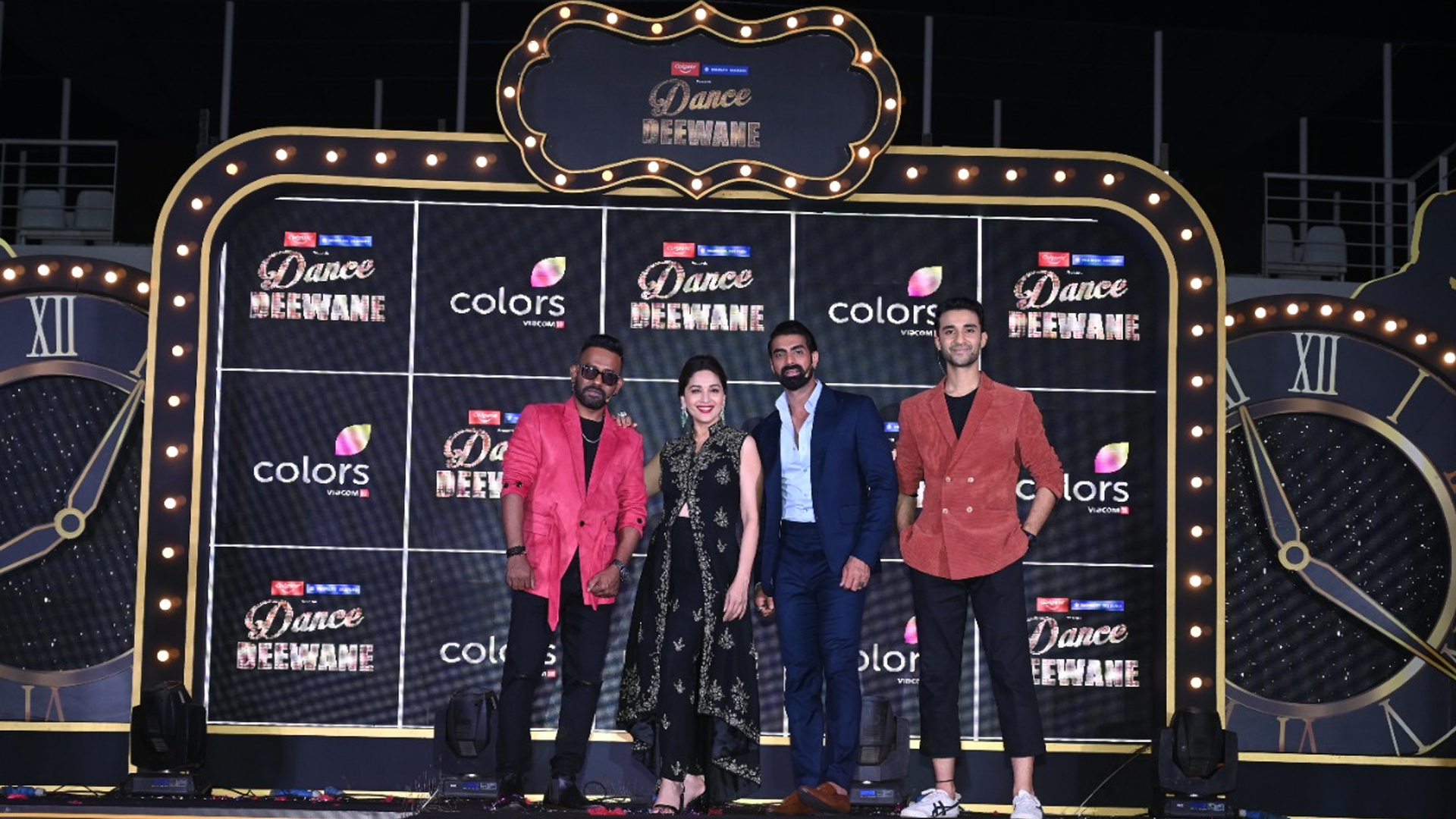 ‘Madhuri Dixit vows to play cupid for Tushar Kalia, Dharmesh Yelande, and Raghav Juyal at the launch of COLORS’ Dance Deewane!