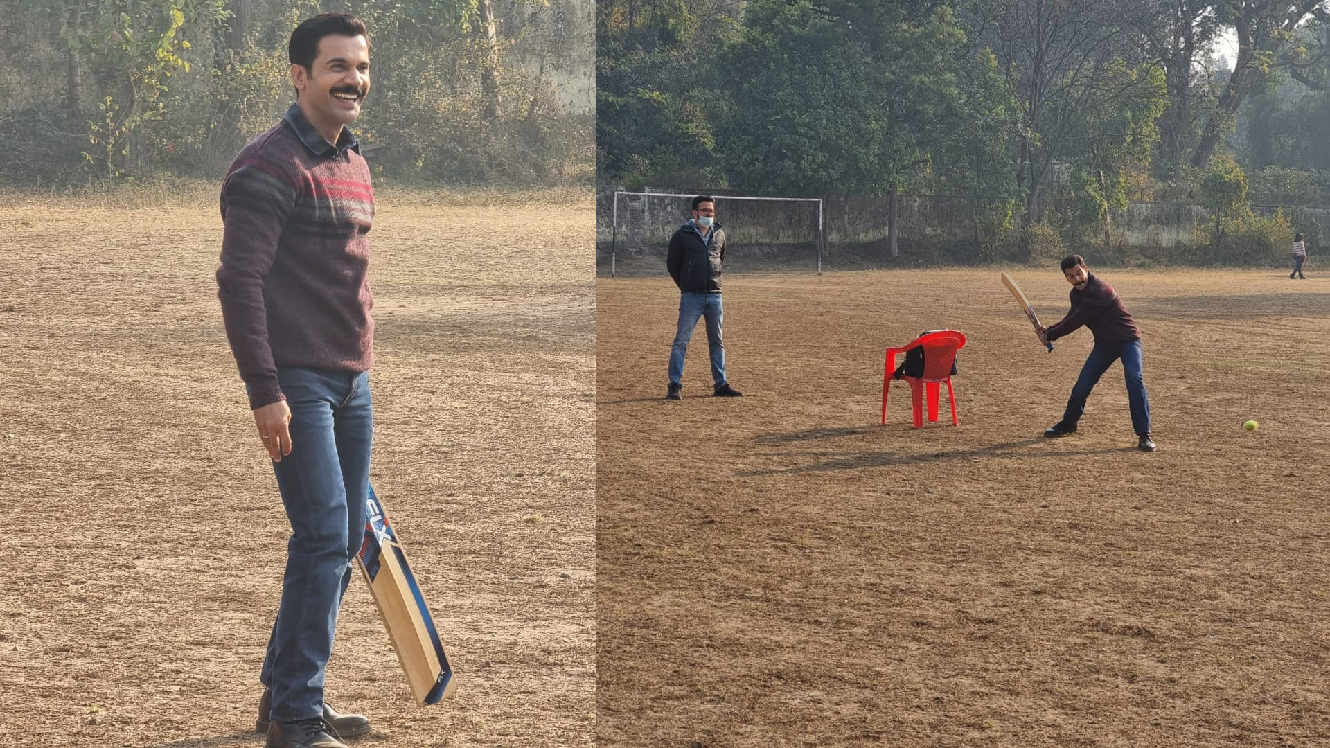 Video: Rajkummar Rao plays cricket on the sets of Junglee Pictures’ ‘Badhaai Do’ and Bhumi Pednekar shares a cool BTS