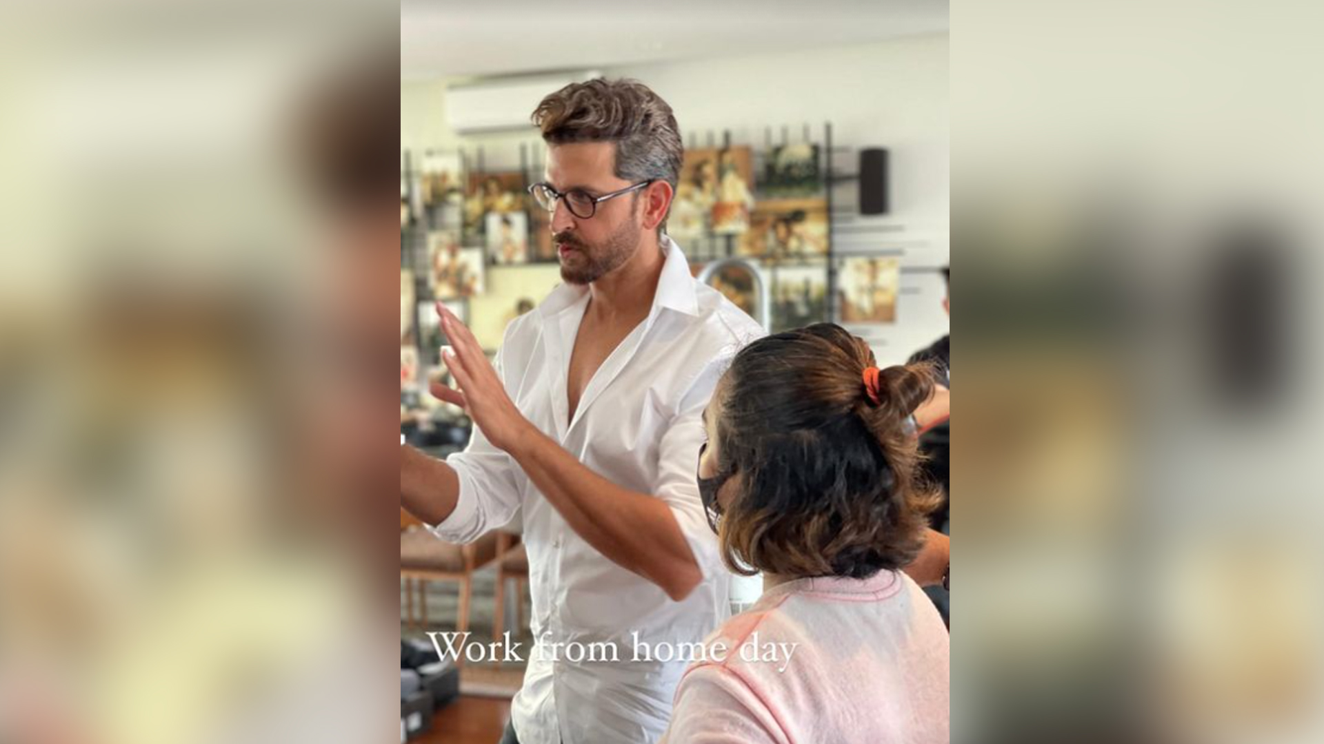 Hrithik Roshan shares a glimpse from his “work from home” kinda day