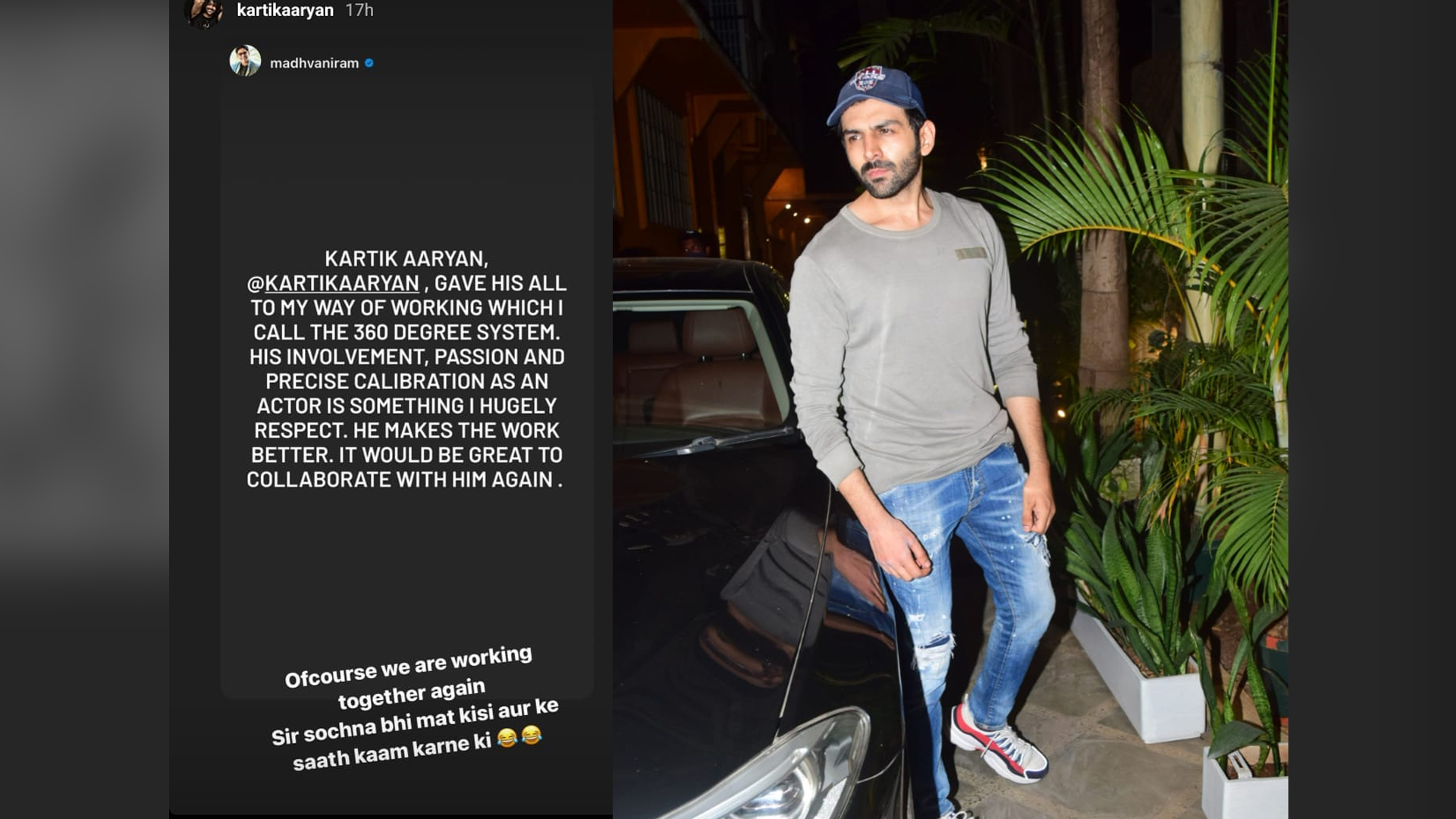 Kartik Aaryan funnily threatens director Ram Madhavani, promising another collaboration