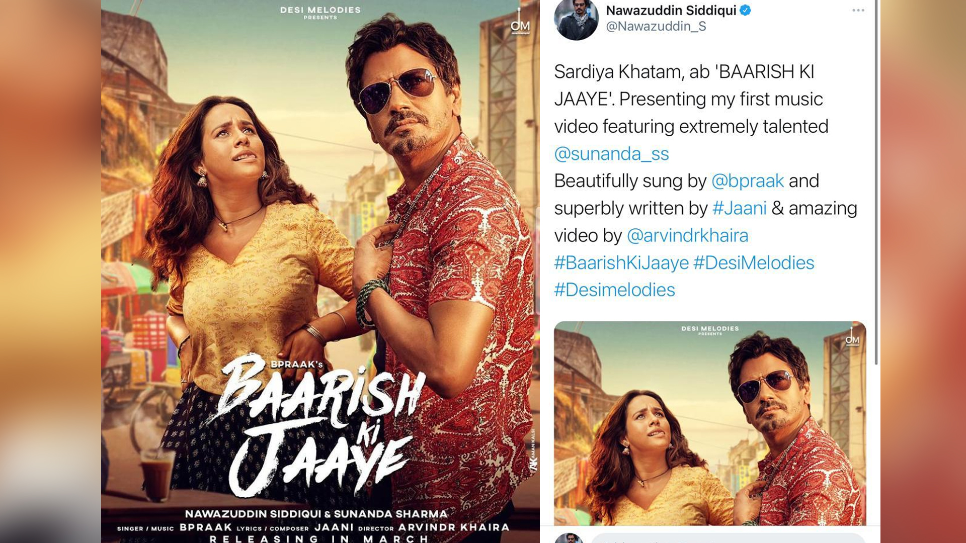 Nawazuddin Siddiqui makes a smashing entry on the music album stage with his first ever stint in B Praak’s music video – ‘Baarish Ki Jaaye