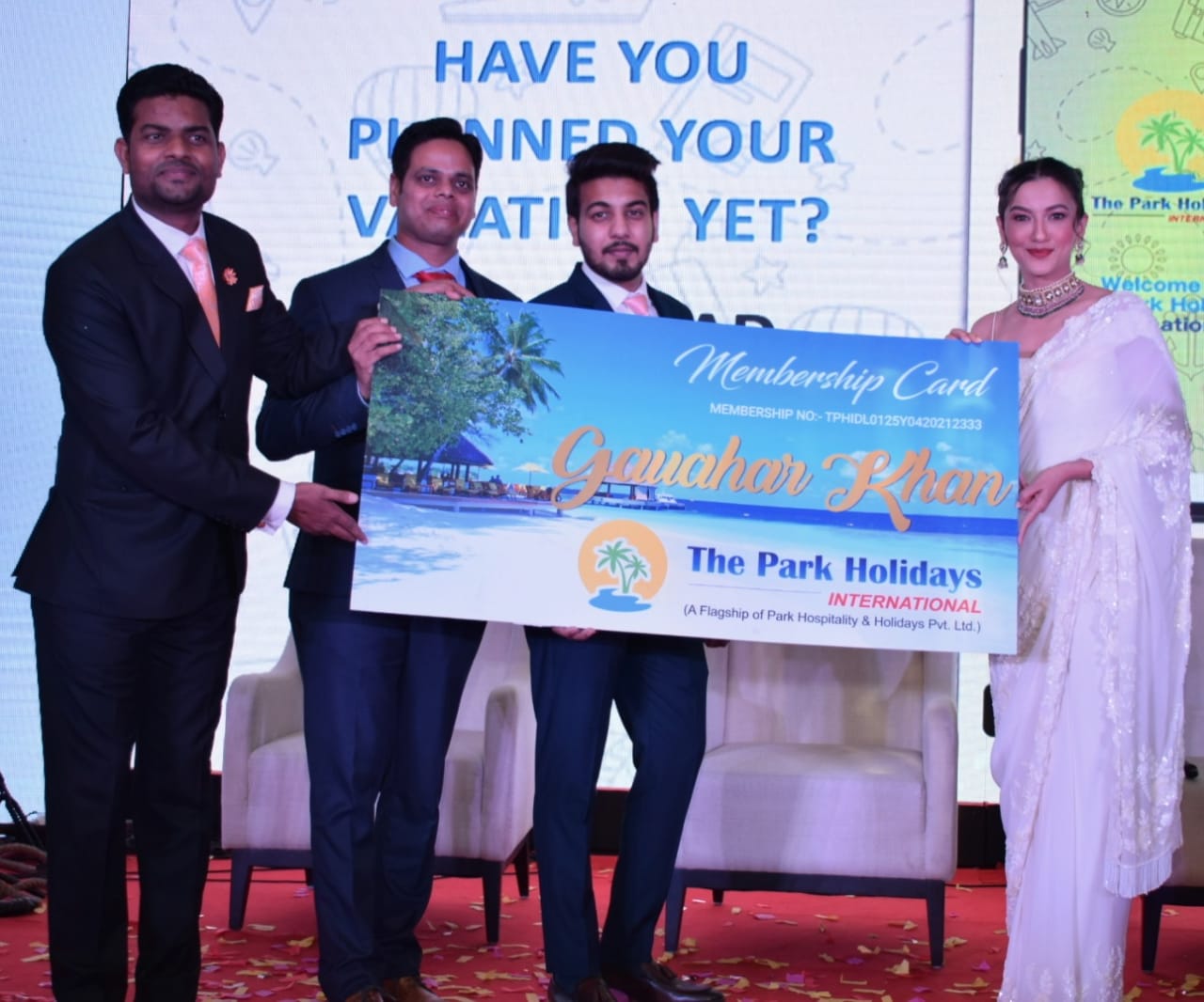 Gauhar Khan launches The Park Holidays International’s Mobile App  In New Delhi