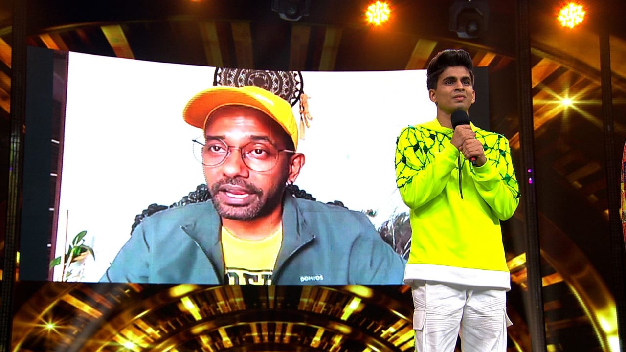 Dharmesh Yelande gives wishes his favourite contestants and fan Piyush on a video call