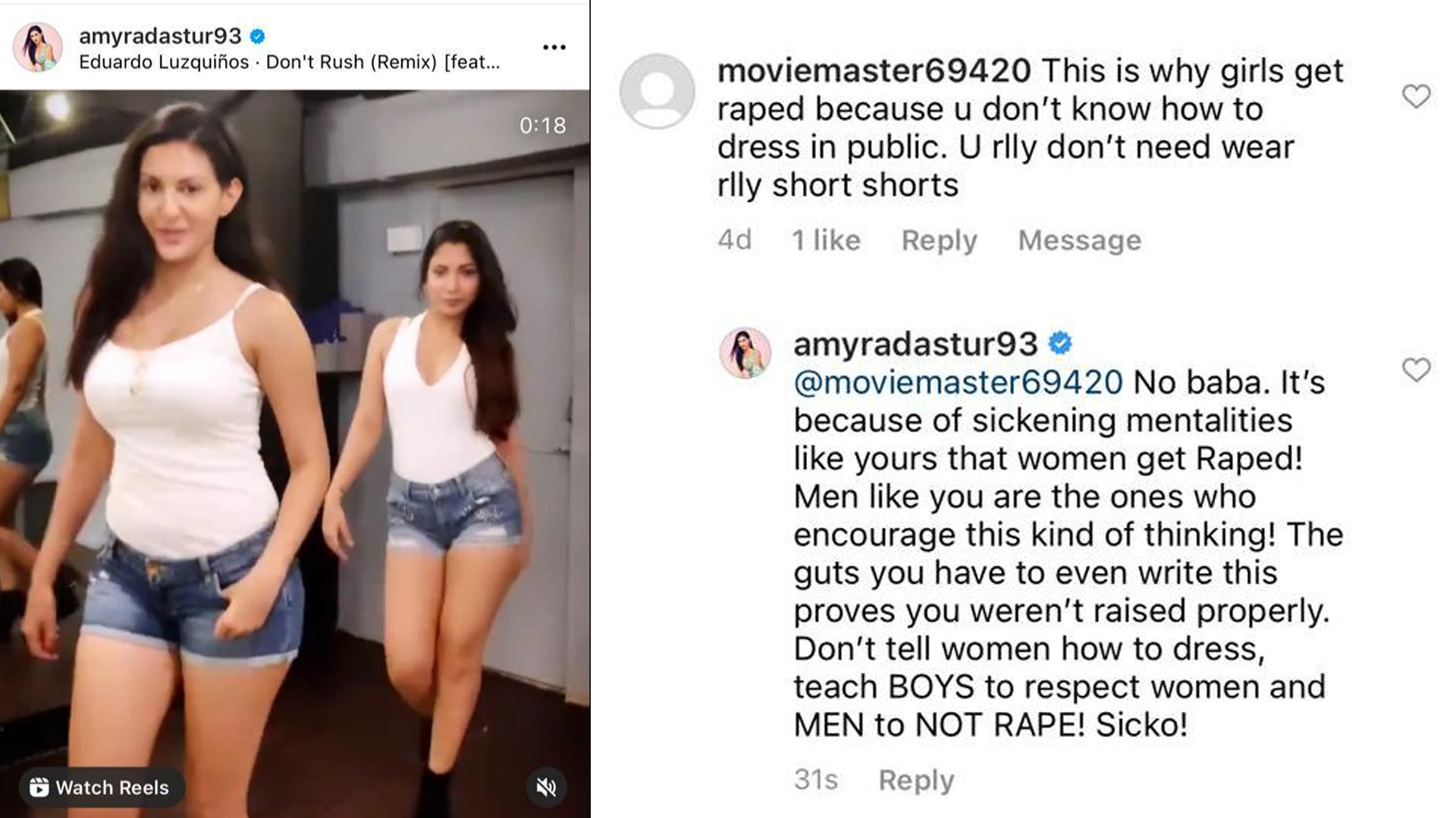 Amyra Dastur hits back at a troll who made shocking rape remarks!