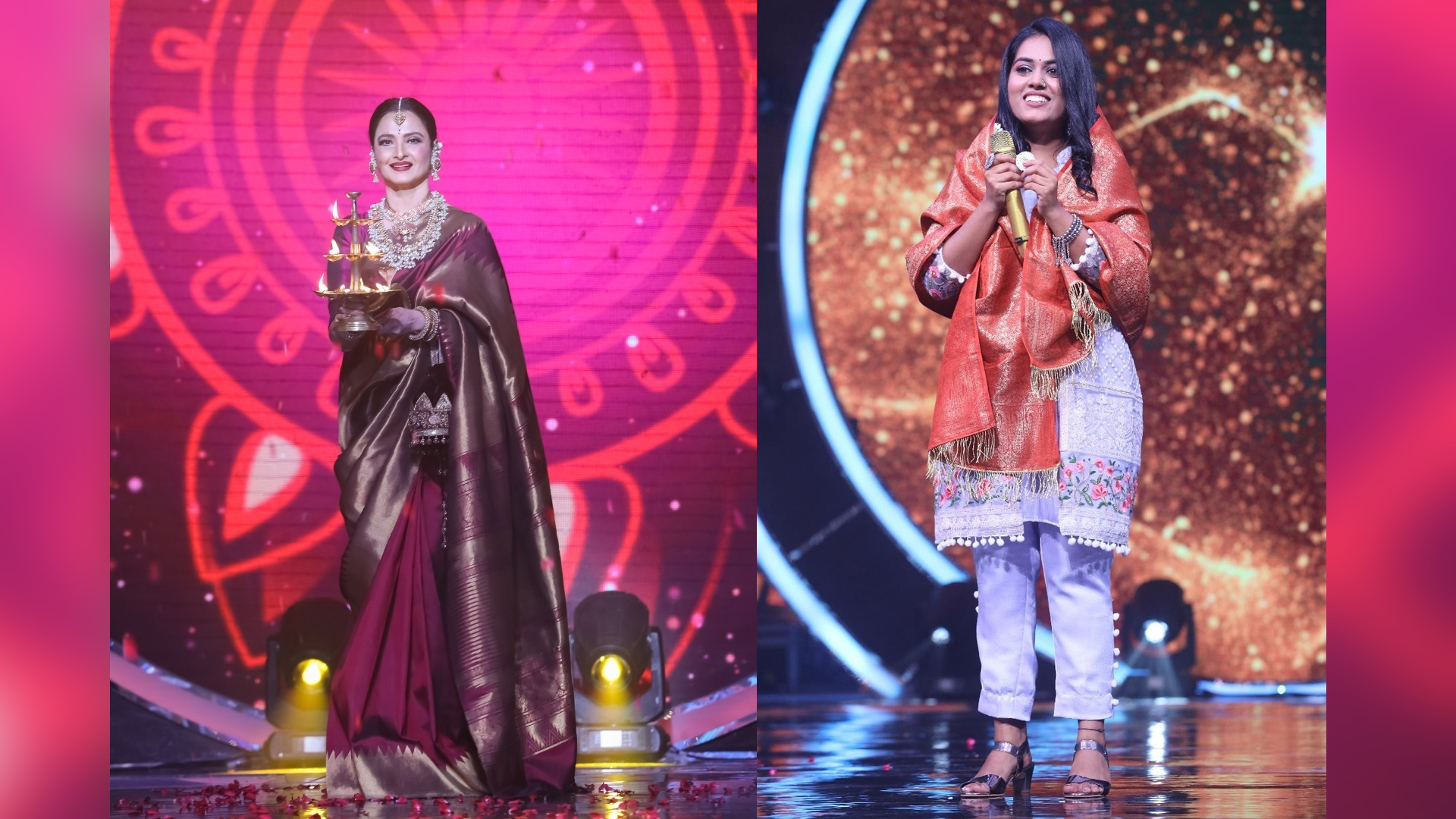 I can recognize your voice immediately no matter wherever I am says, Rekha Ji to Sayali on the sets of Indian Idol season 12 airing on Sony Entertainment Television.