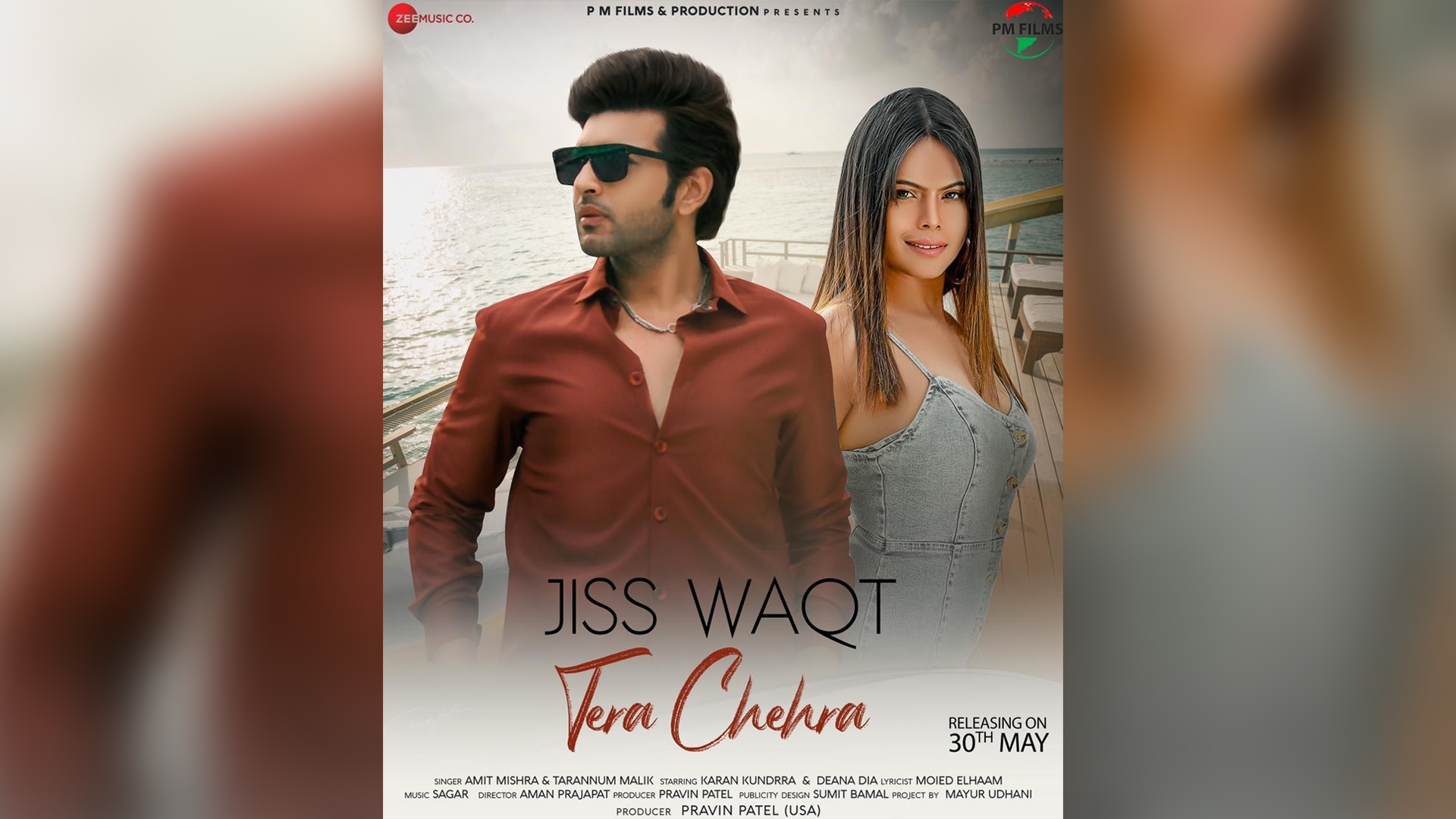 ’Jiss Waqt Tera Chehra’ featuring Karan Kundrra and Deana Dia to release on 30th May, poster out now!