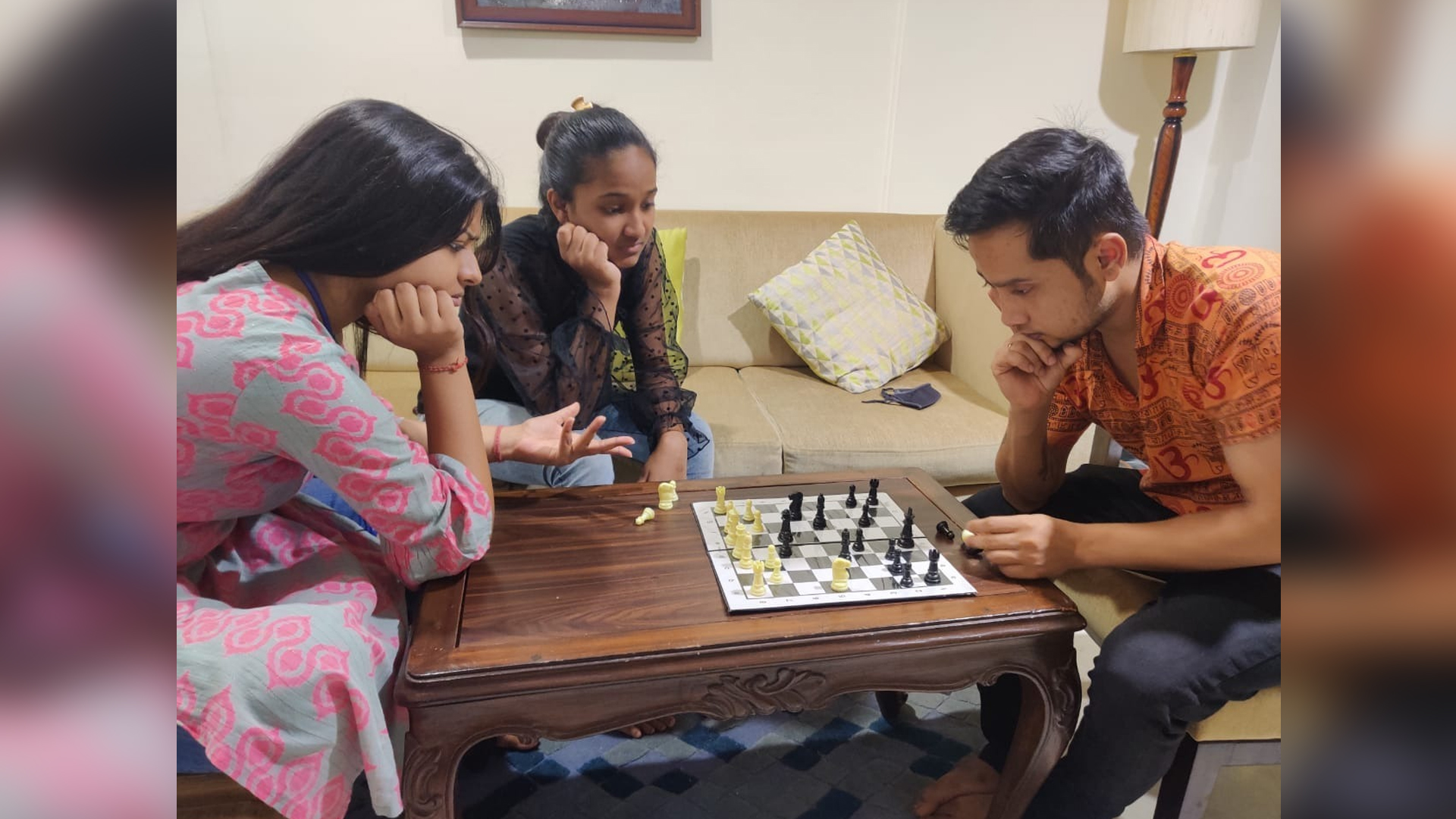 Arunita, Pawandeep and Anjali play monopoly and chess in the leisure time