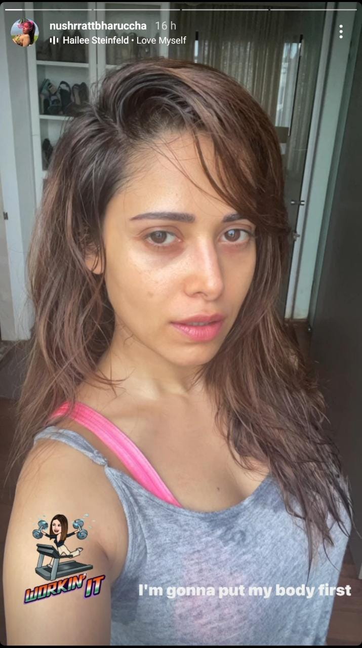 Nushrratt Bharuccha sweats it out and how; have a look at these glimpses