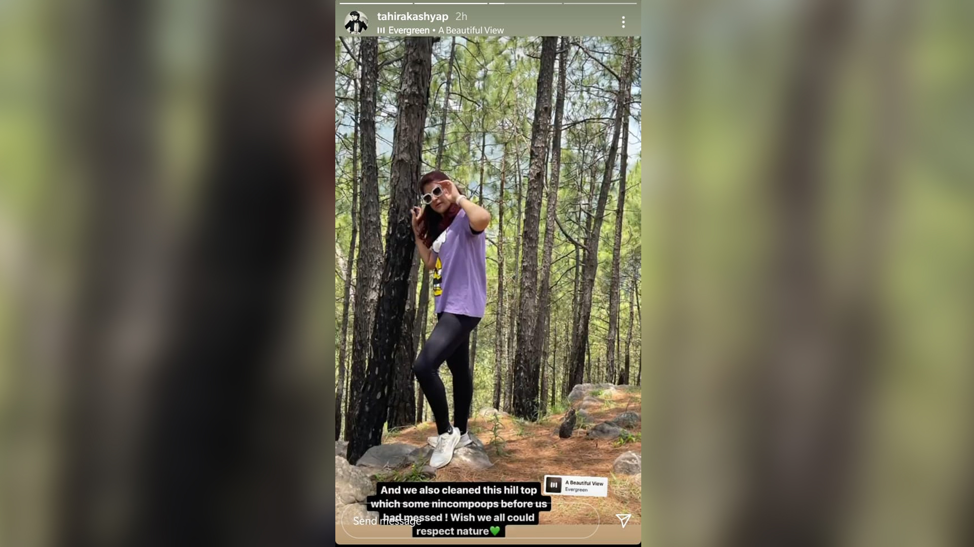 Tahira Kashyap Khurrana did an impromptu hill top cleaning while on trek