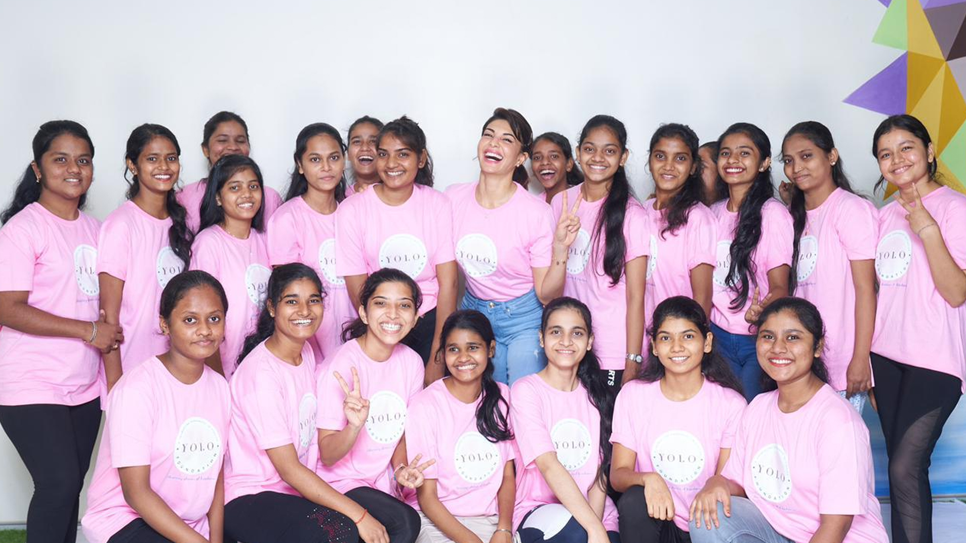 On the occasion of World Yoga Day, Jacqueline Fernandez’s YOLO Foundation organised a Yoga session for NGO kids