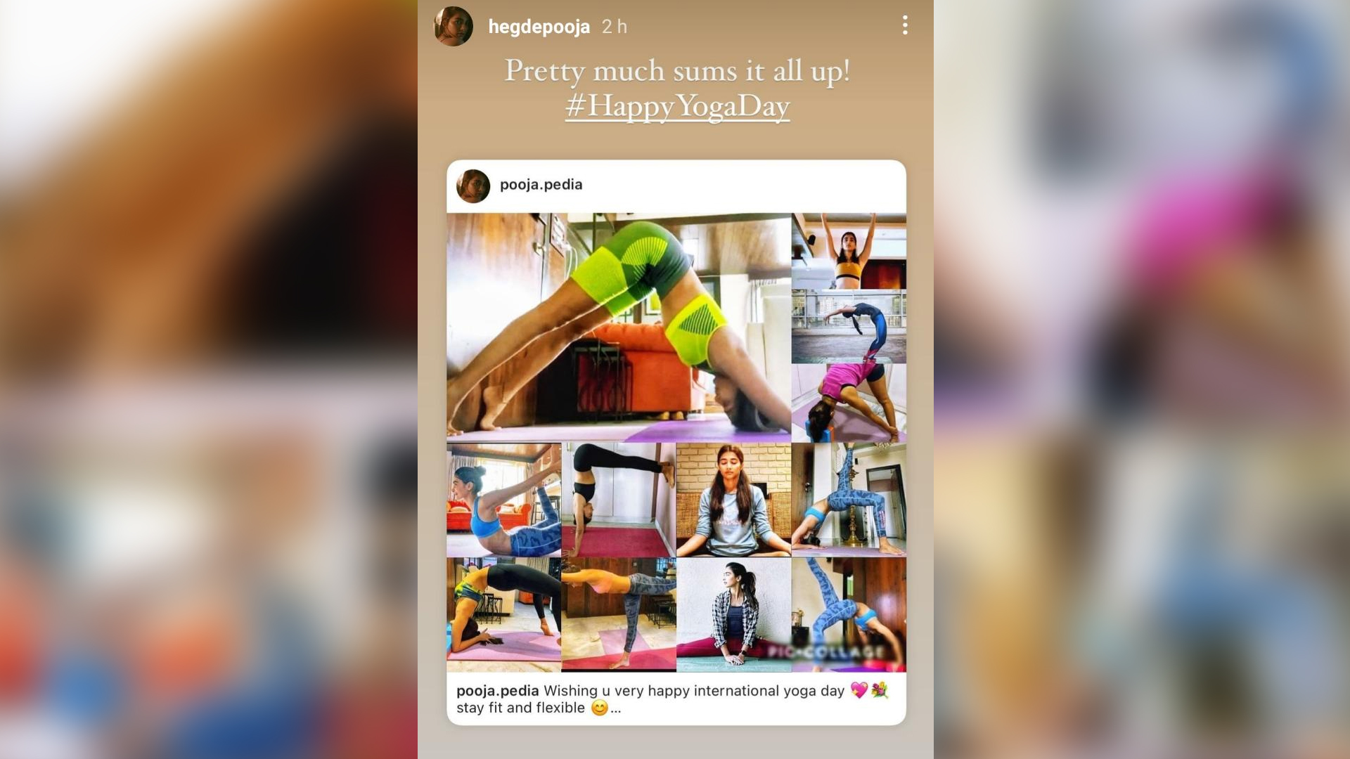 Pooja Hegde shares a fun collage of her poses made by fans, wishes Happy Yoga Day!