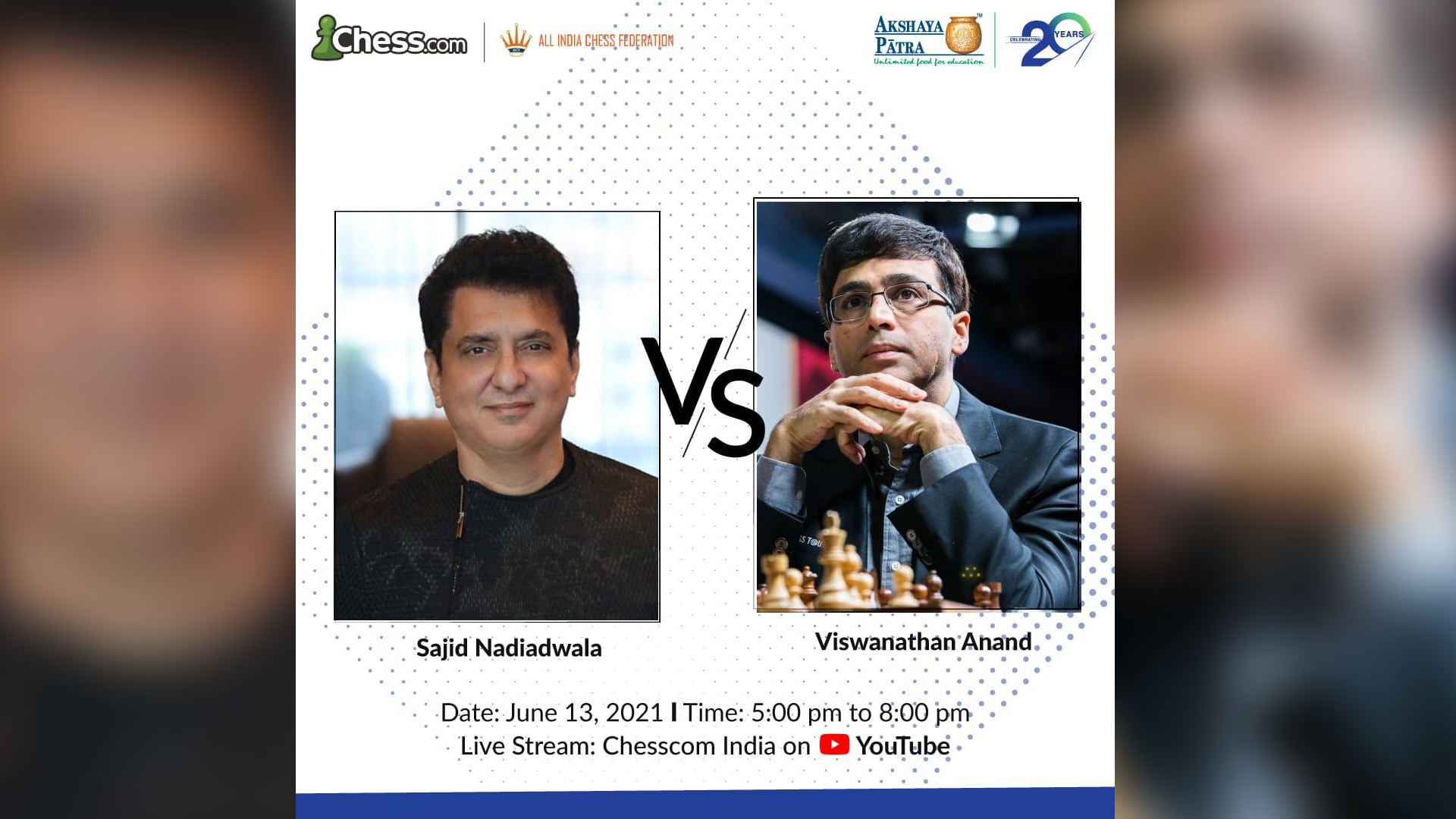 Filmmaker Sajid Nadiadwala to Play a game of Chess with Viswanathan Anand, to raise funds for the needy amidst Covid-19